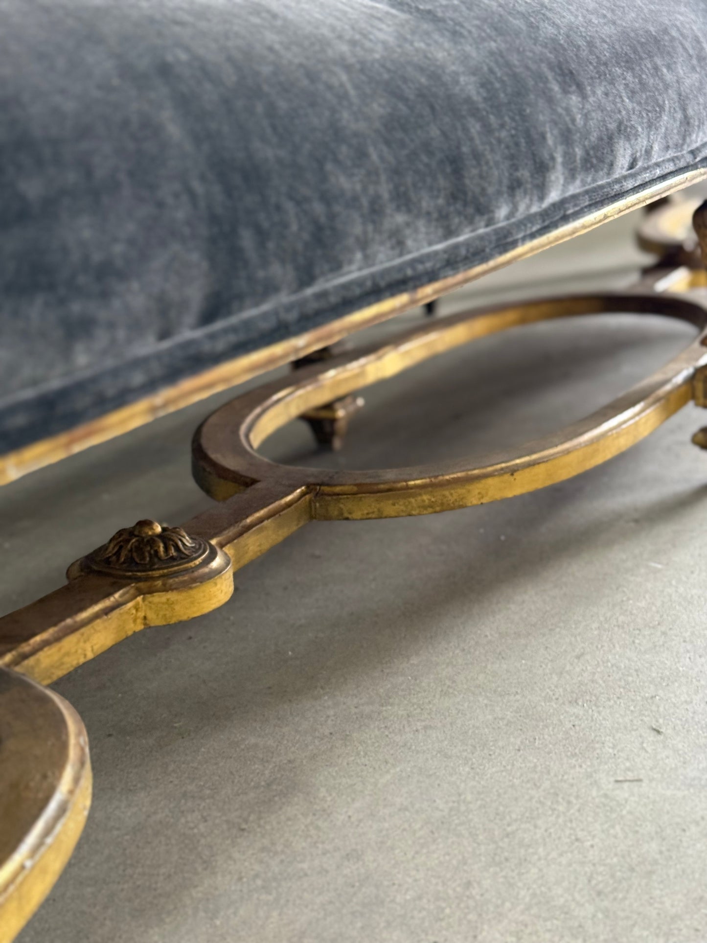 Italian Wood & Gilt Carved Long Bench c1800