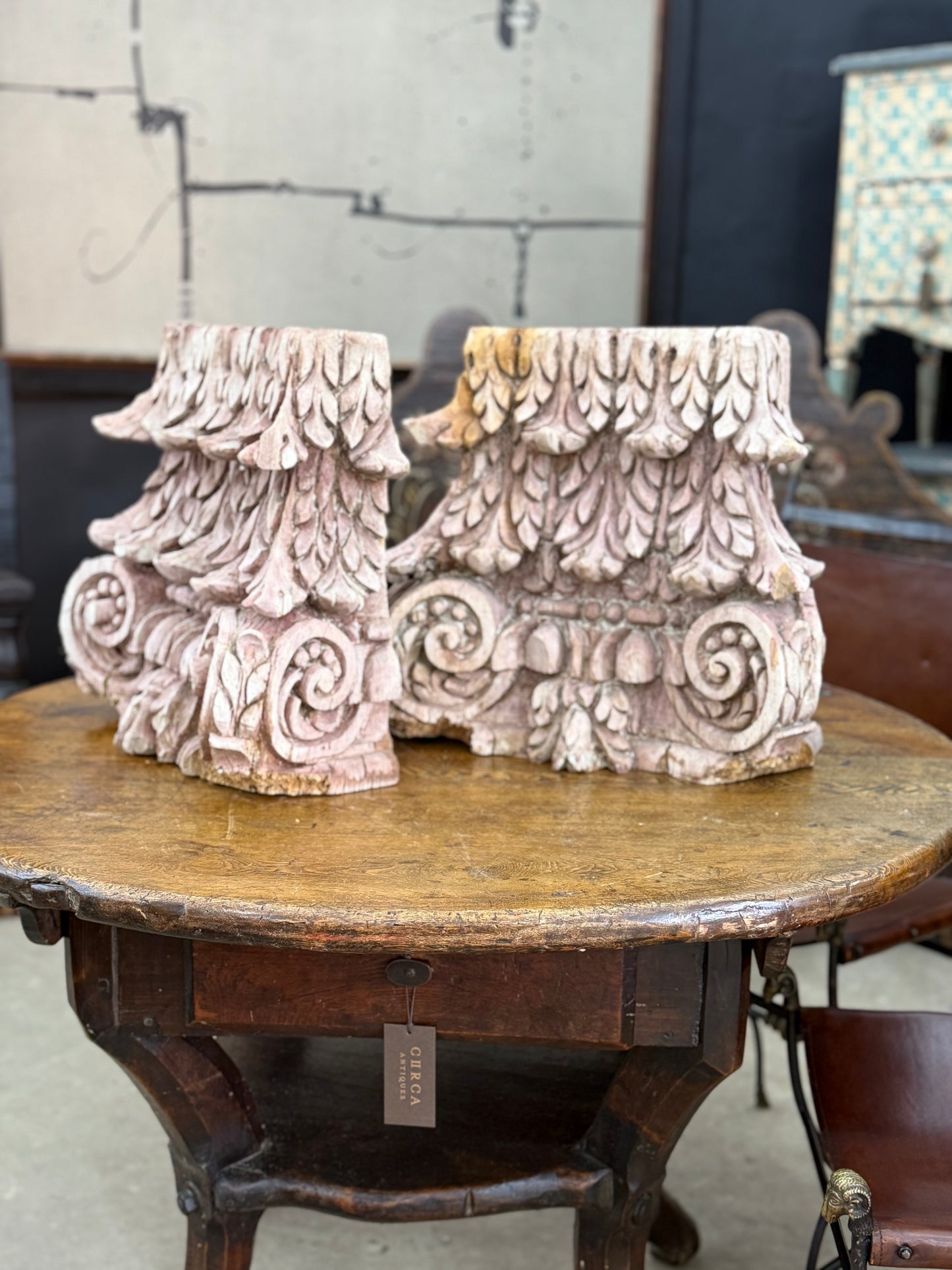 French Carved Wooden Pediments c1880