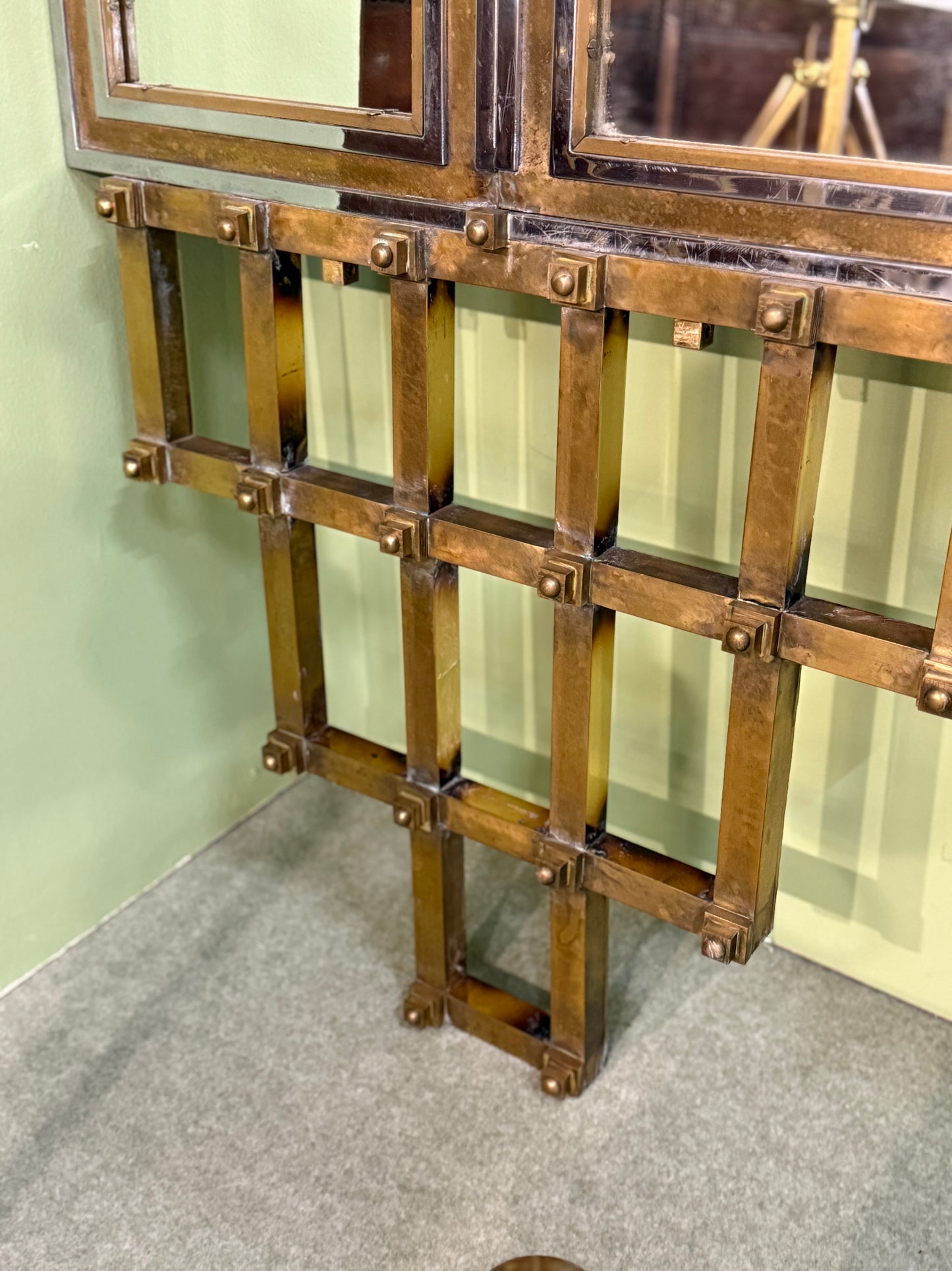 COMING SOON * Midcentury Brass Mirror - Barcelona