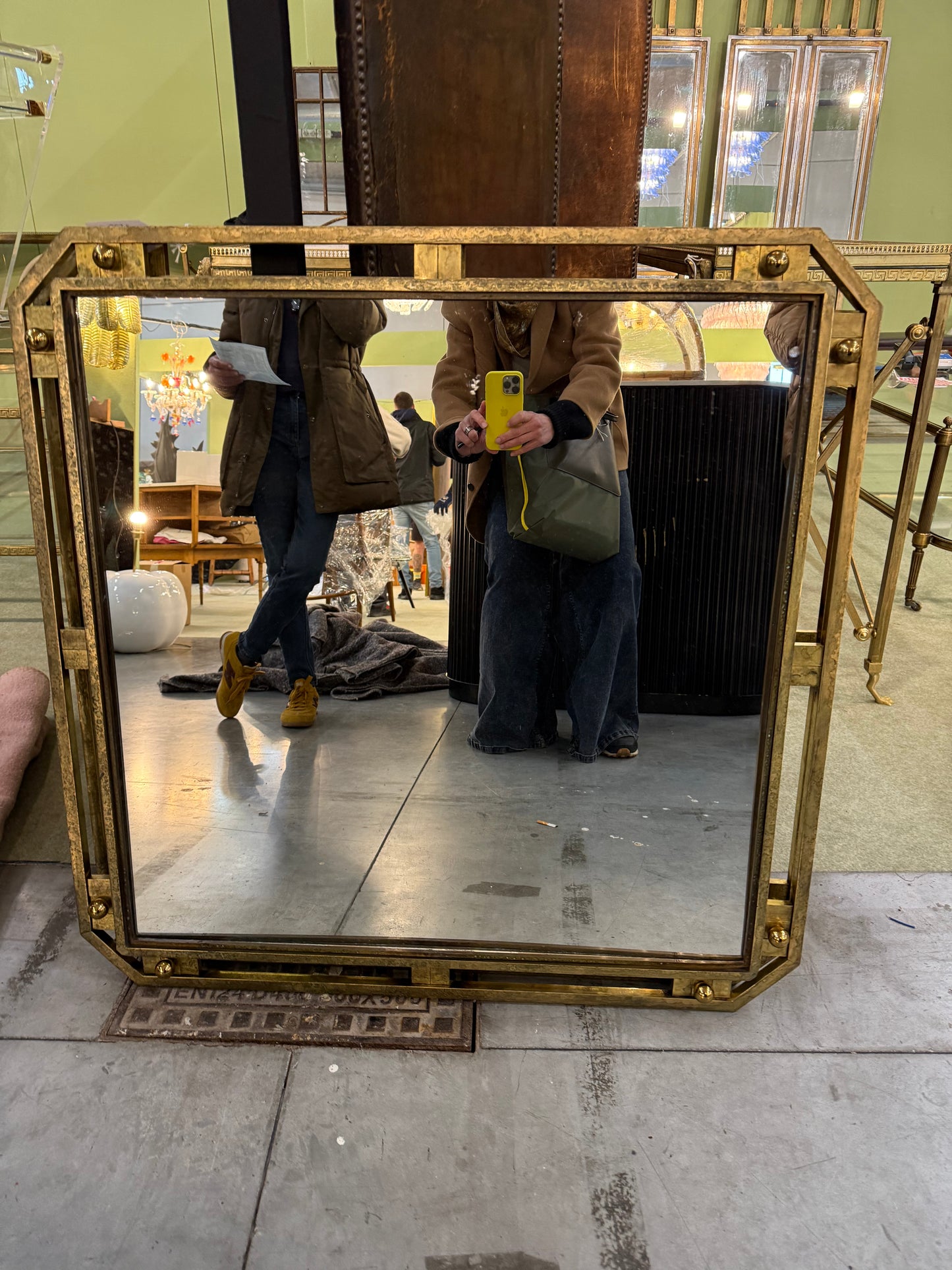 Midcentury Brass Mirror - Barcelona