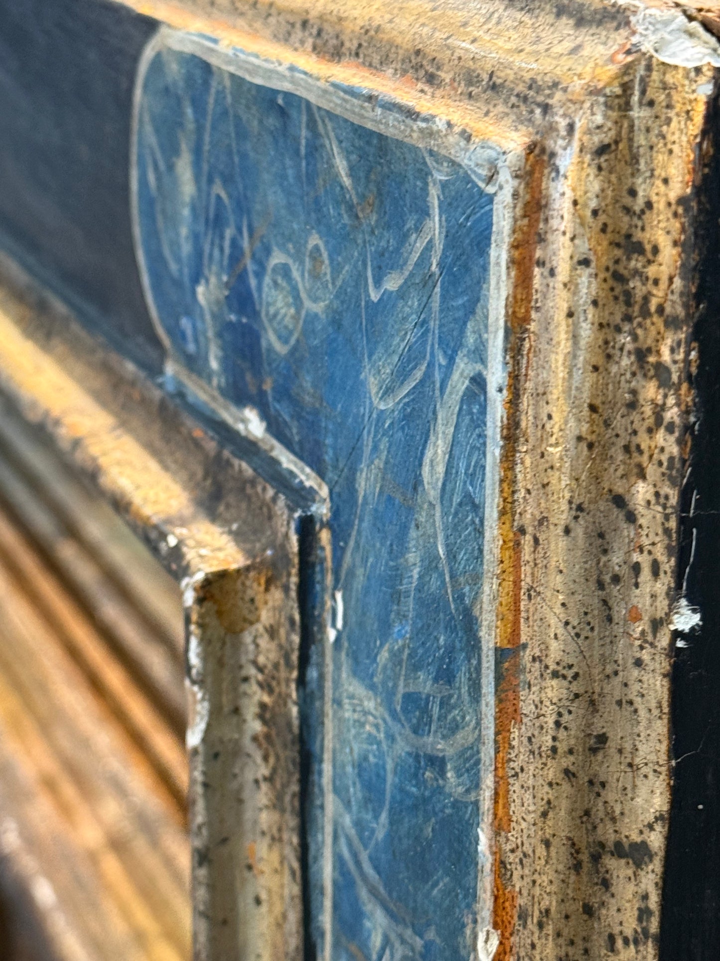 Italian Blue Painted Frame c1860