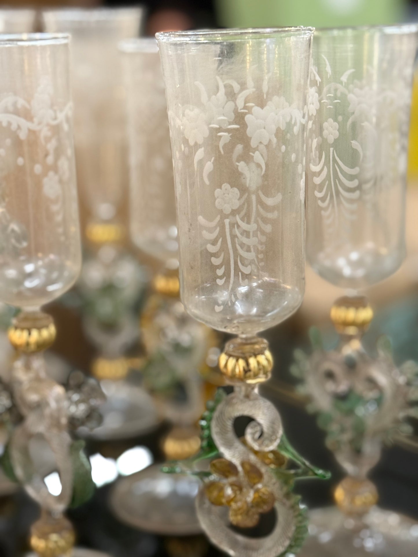 Murano Glass Goblets  c1920