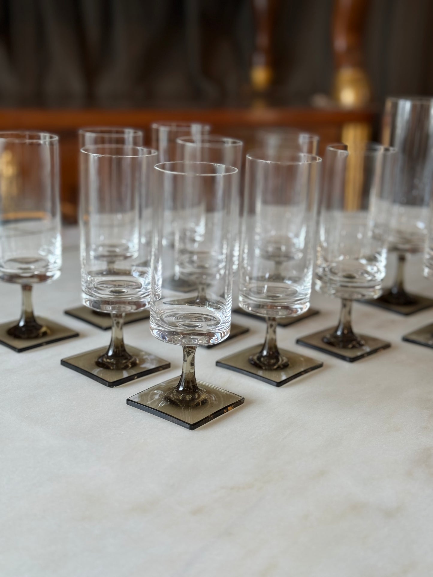 Italian Midcentury Bar Glasses - Smoke
