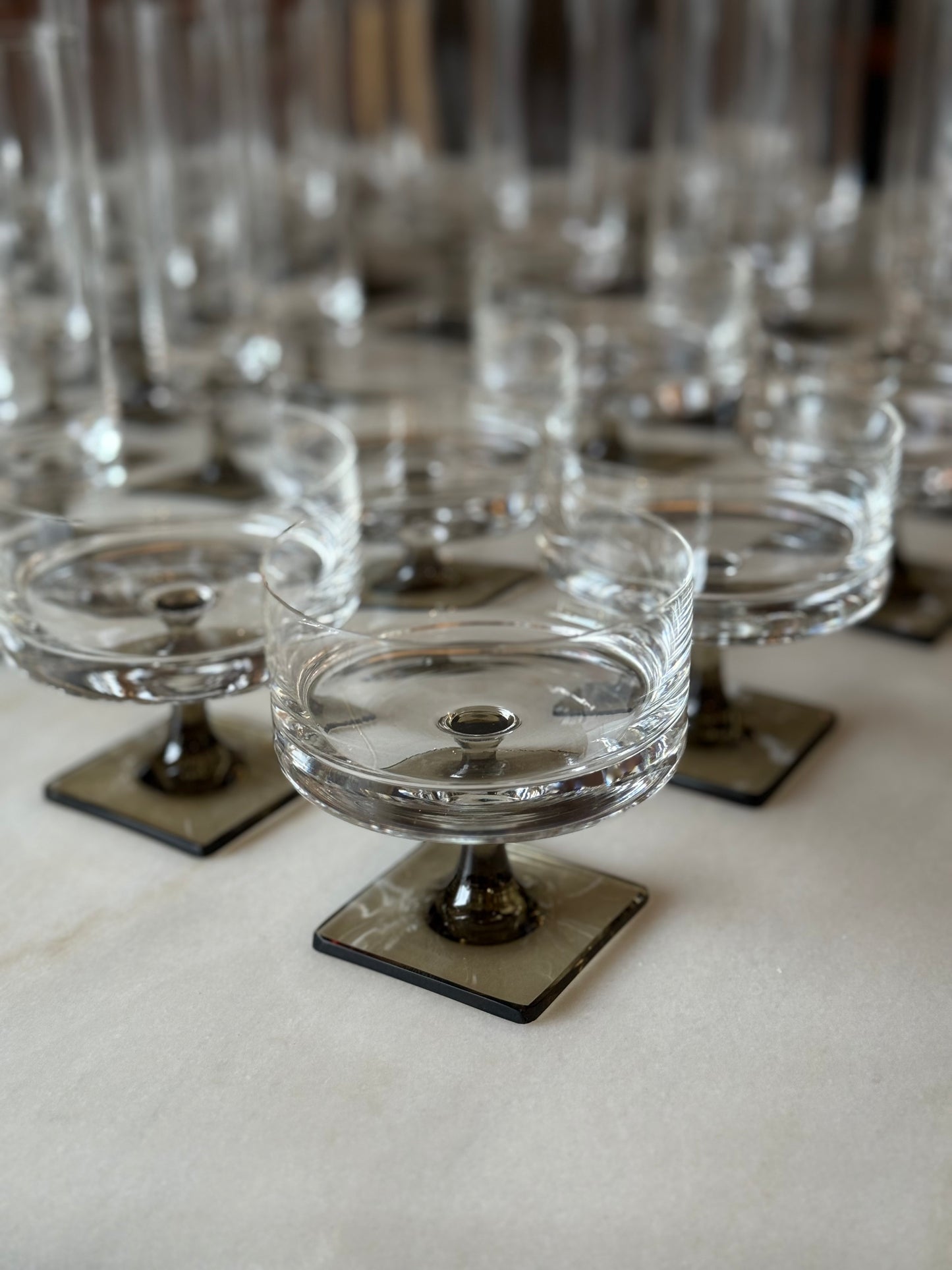 Italian Midcentury Bar Glasses - Smoke