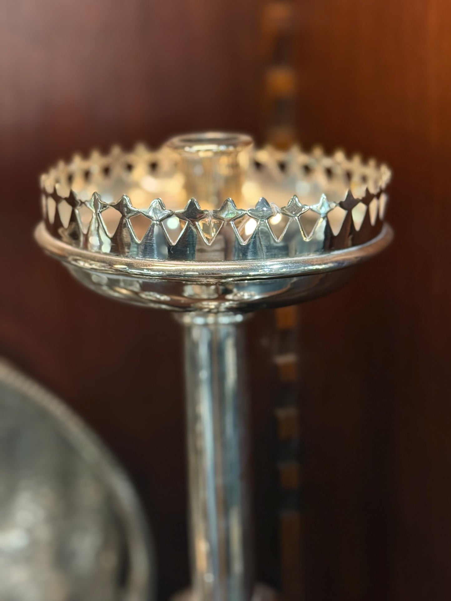 French Silver-plate Candlesticks With Gallery