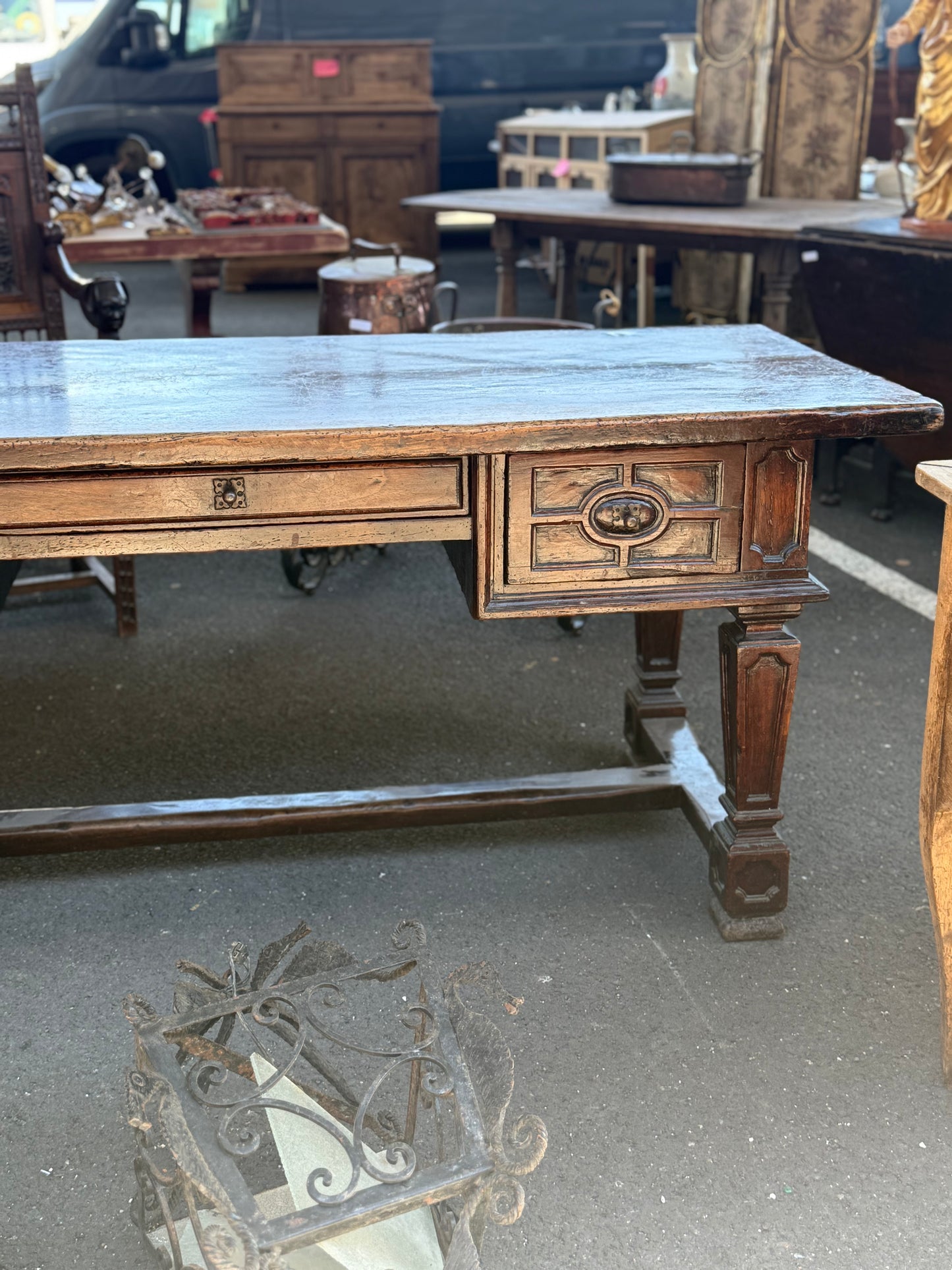 French Walnut Desk - 19th Century