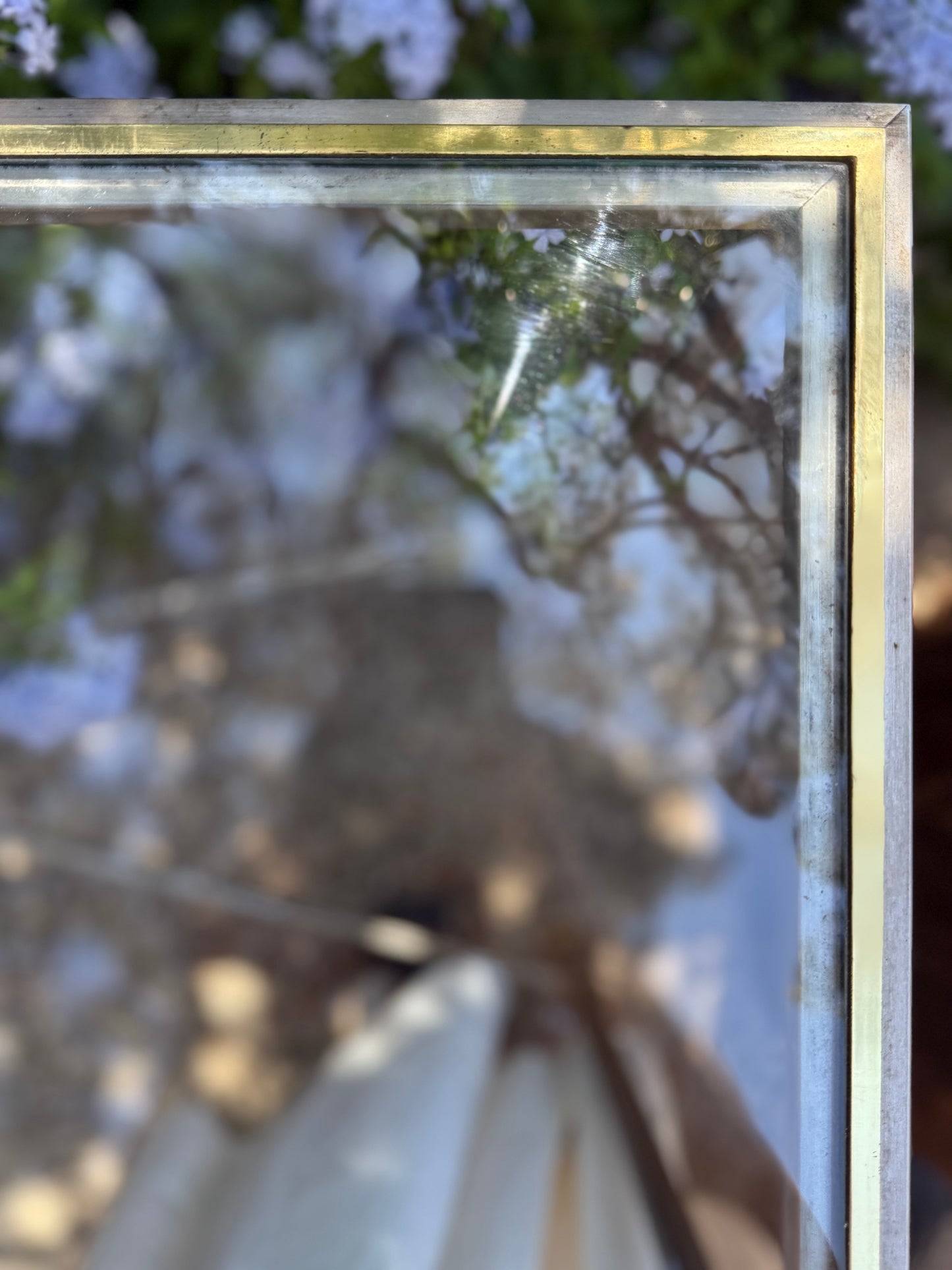 French Brass And Glass Console - Midcentury