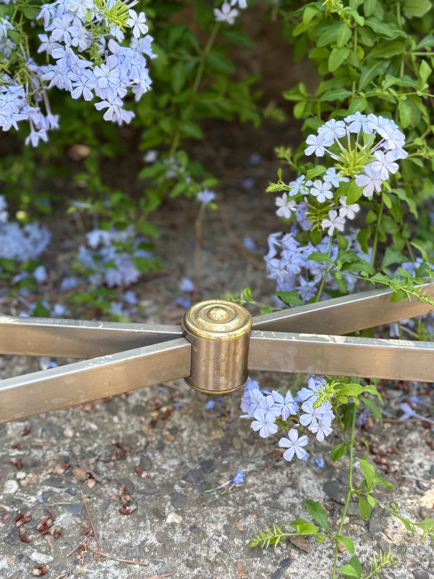 French Brass And Glass Console - Midcentury