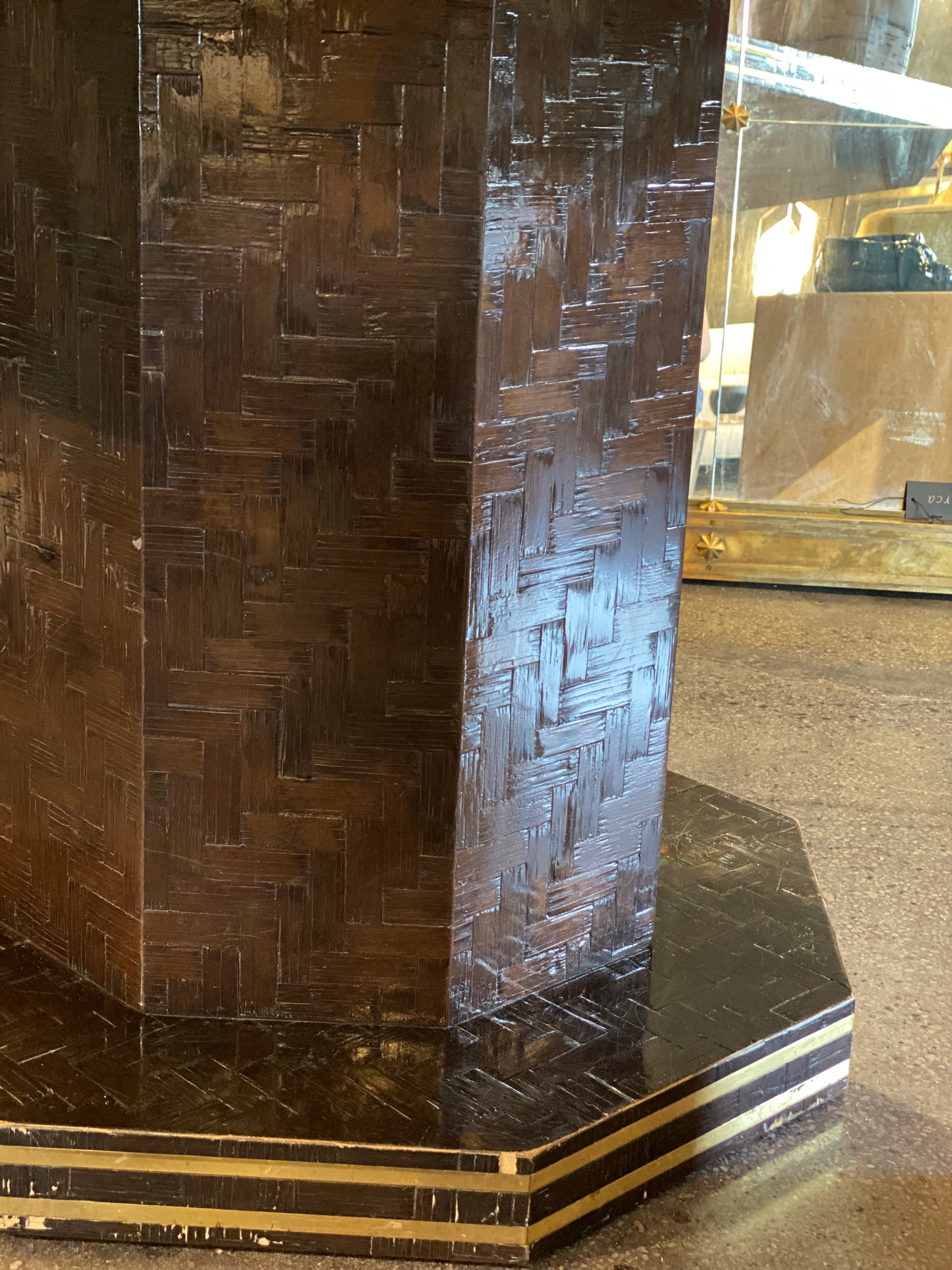 Italian Parquet Octagonal Dining Table -Midcentury