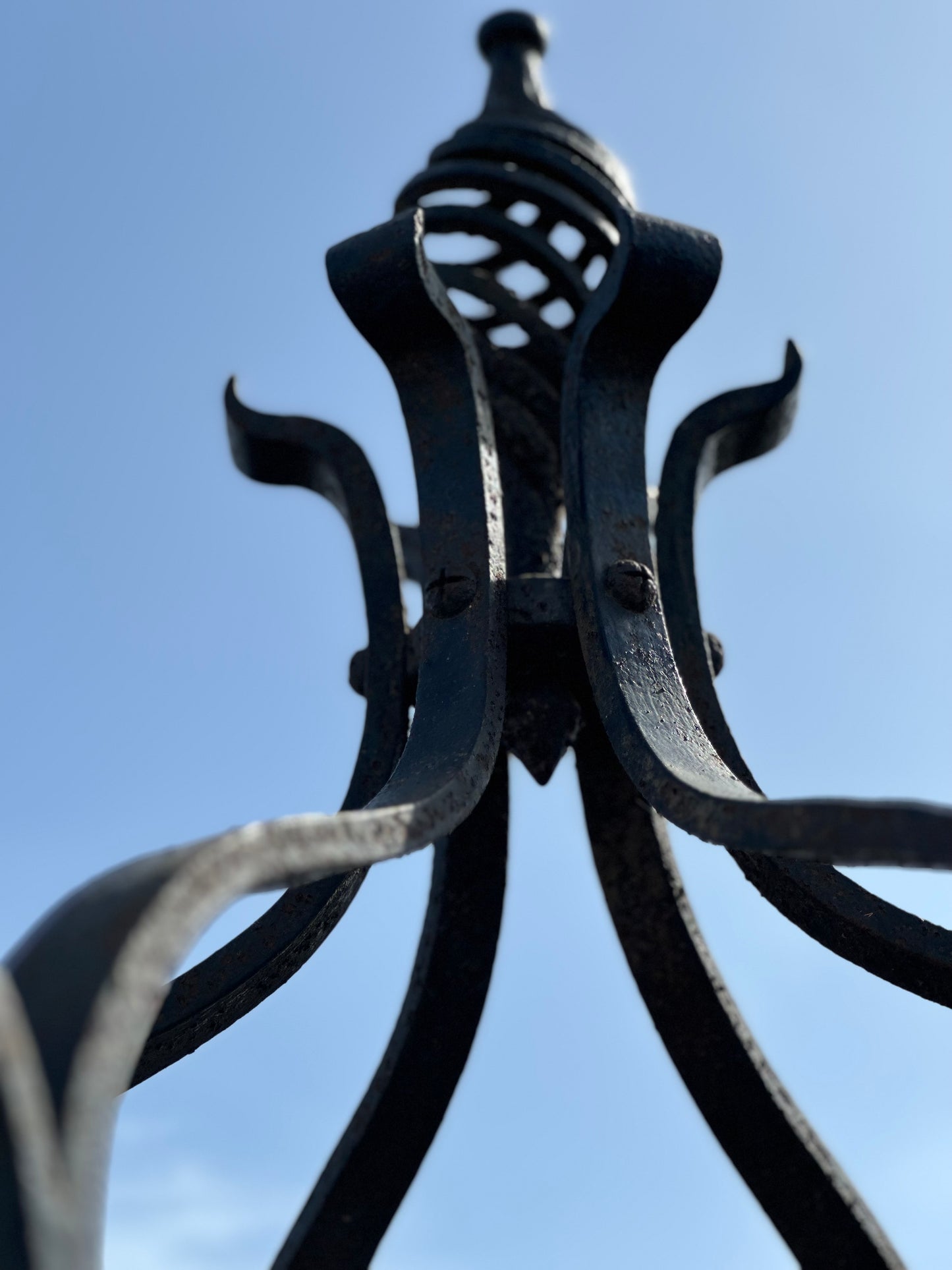 SOLD **Iron Standing Lantern - French