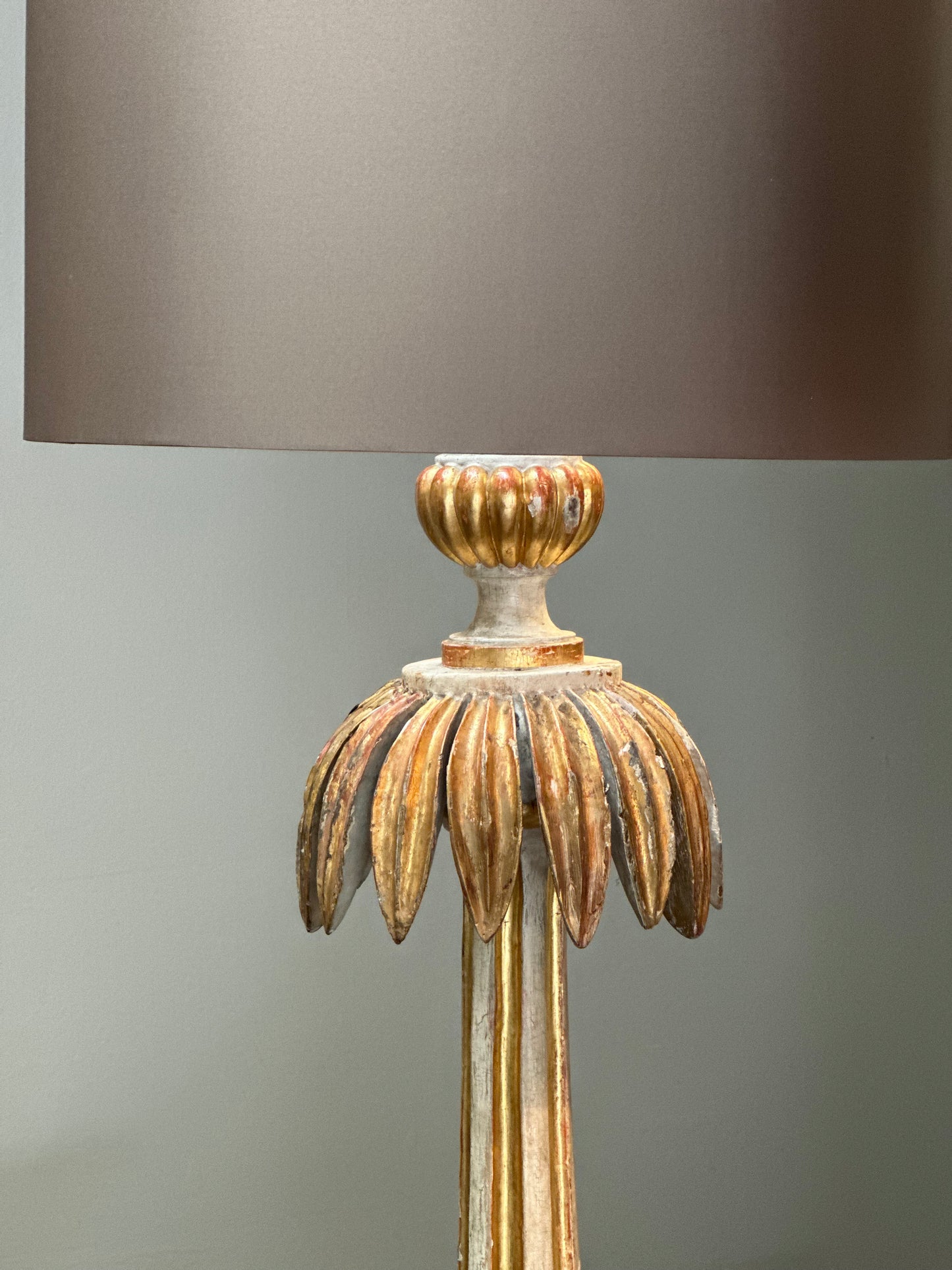 Carved Gilt Candlestick Floor Lamps- Italian c1820