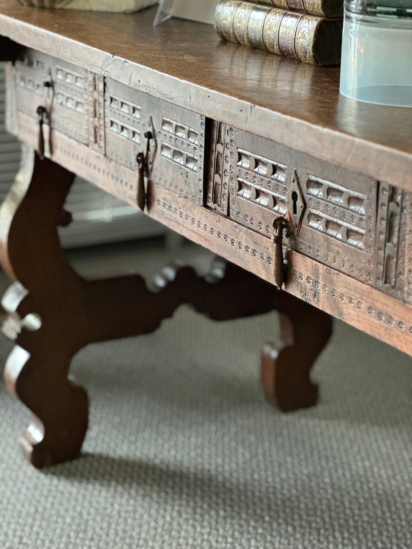 French Walnut Trestle Table - Early 1800s