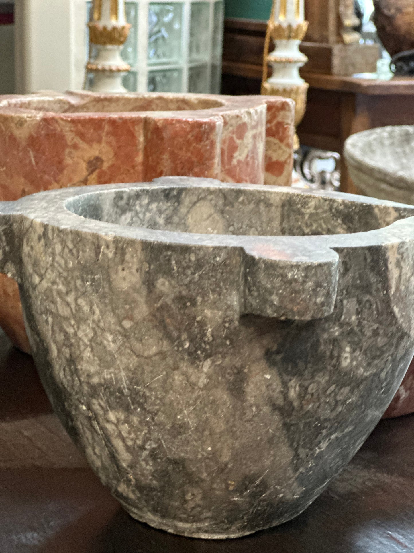 Italian Marble Mortar - Gray