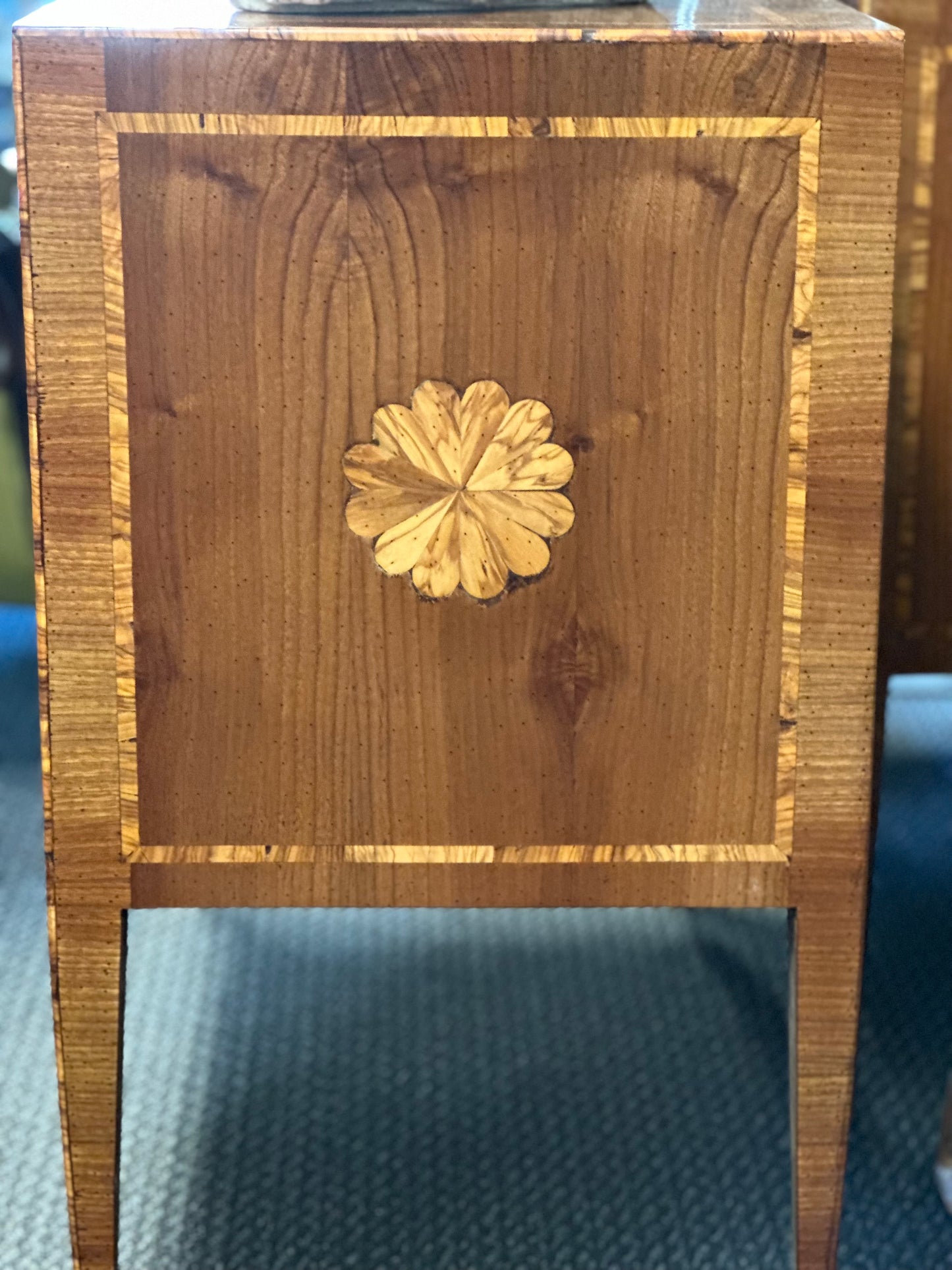 Nepalese Mahogany Chest With Satin Inlay