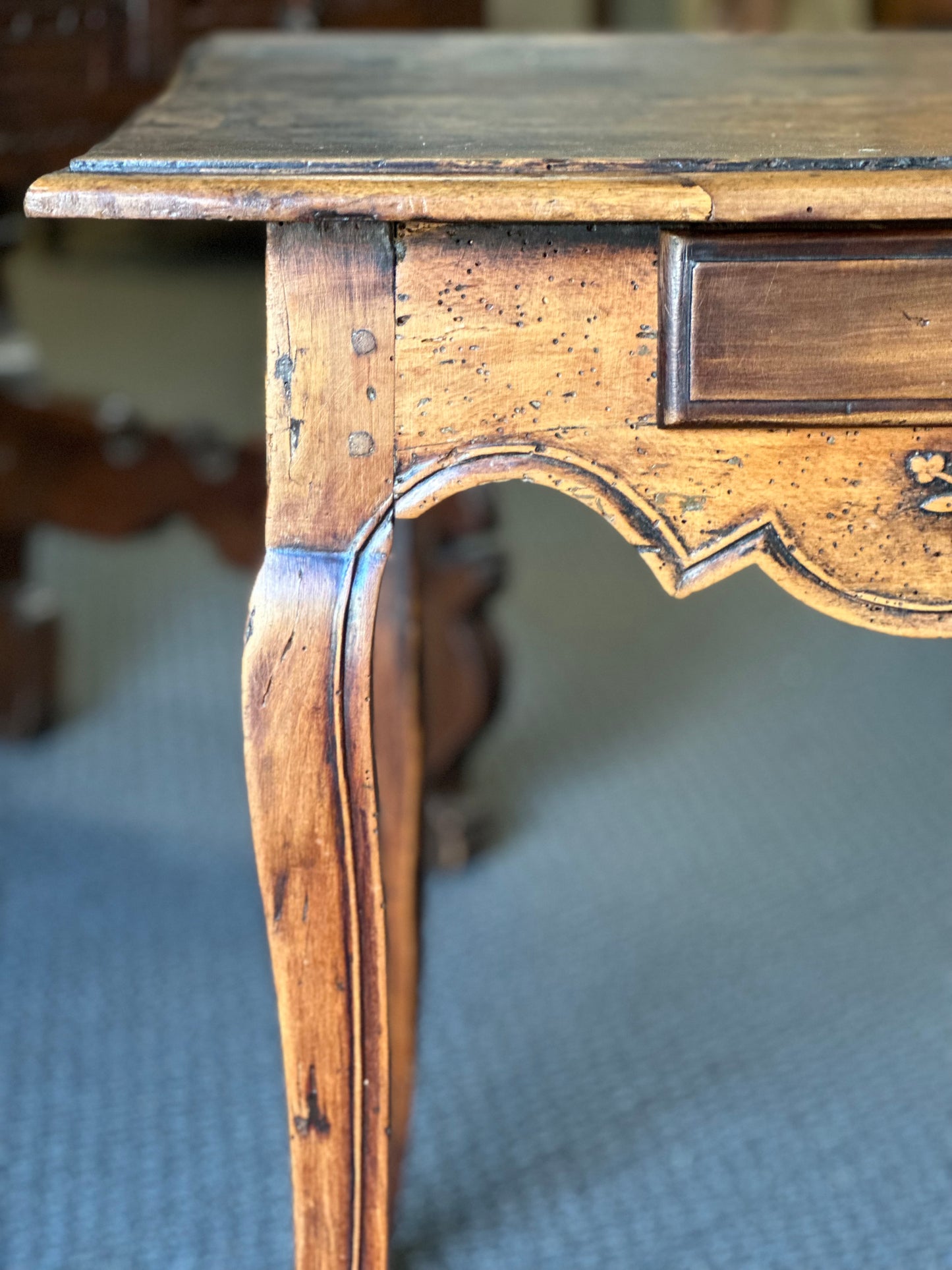 French Provincial Walnut Side Table c1860