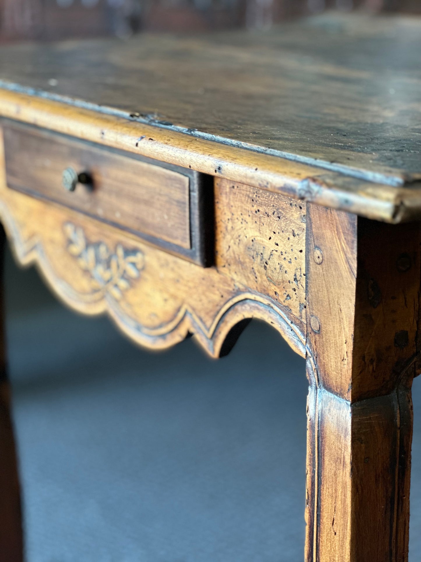 French Provincial Walnut Side Table c1860