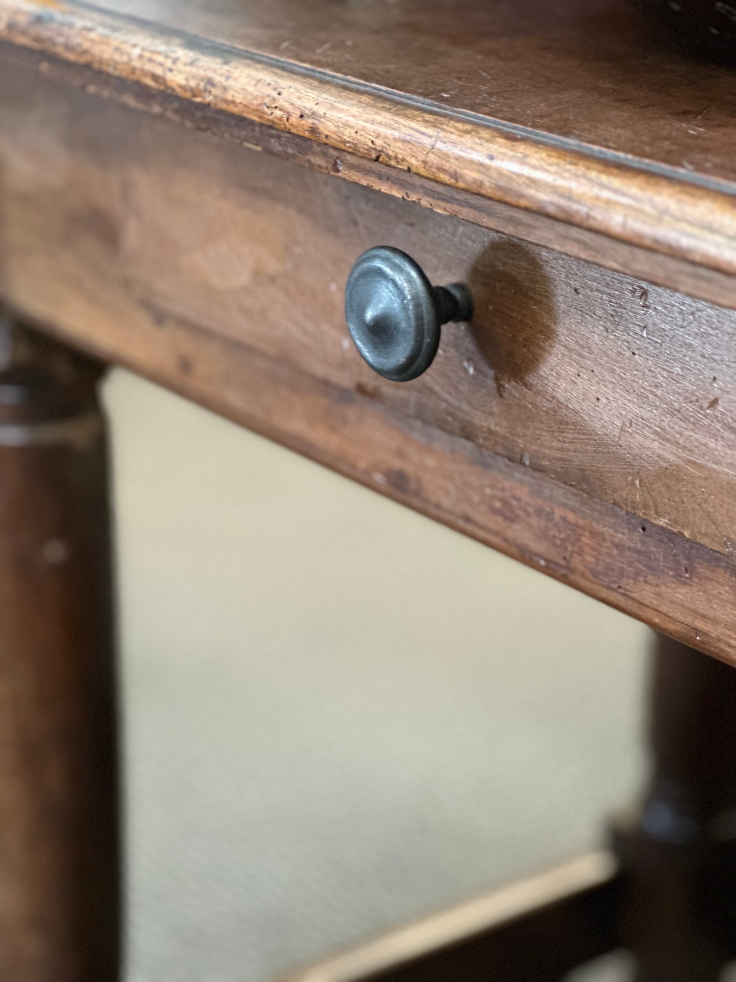 French Walnut Table With Drawer c1800