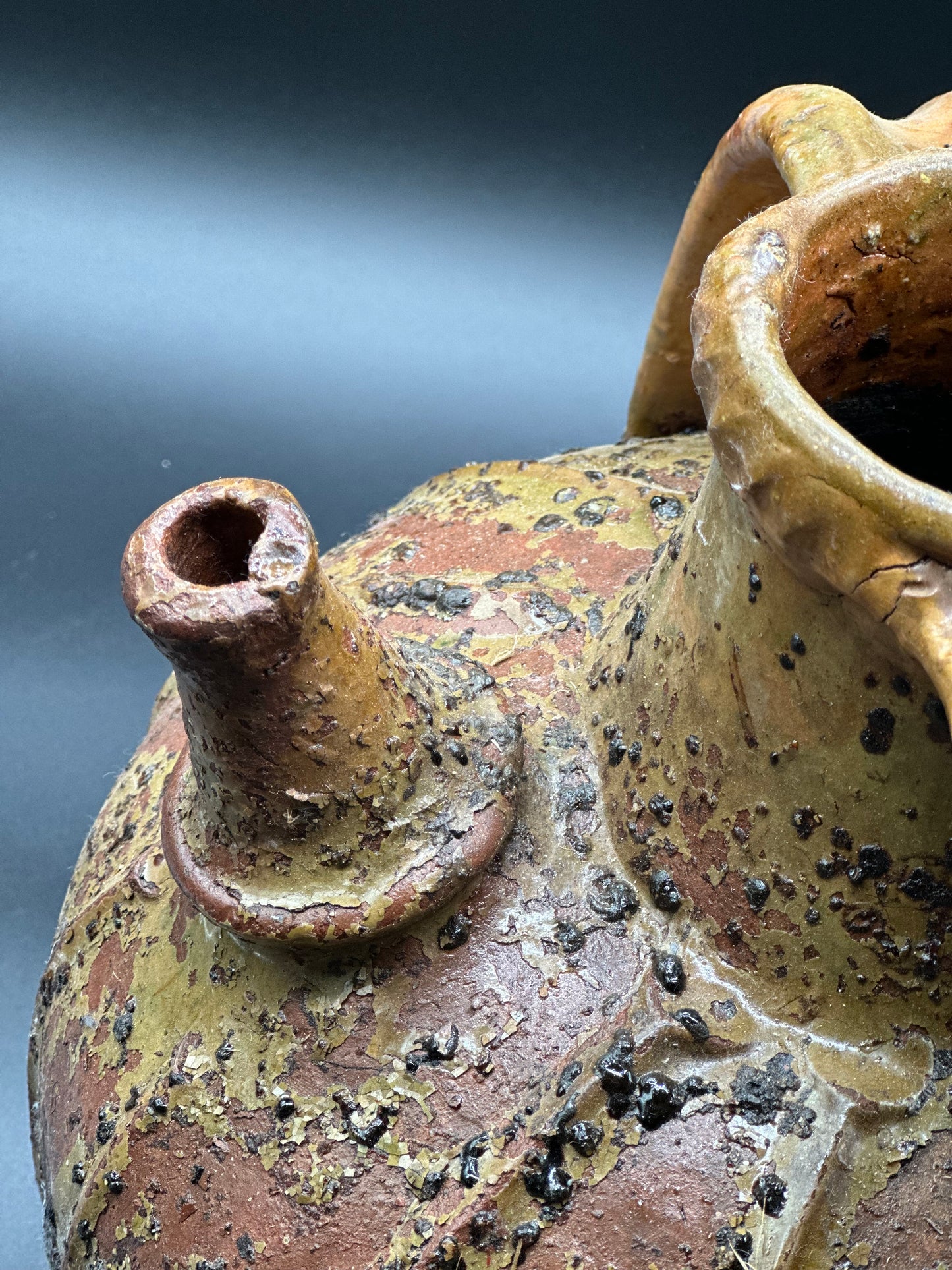 French Olive Jar With Handles- Ochre