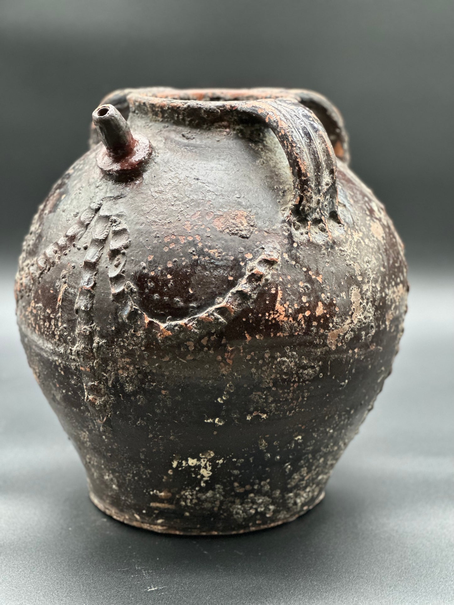 French Handled and Spout Olive Jar - 18th Century
