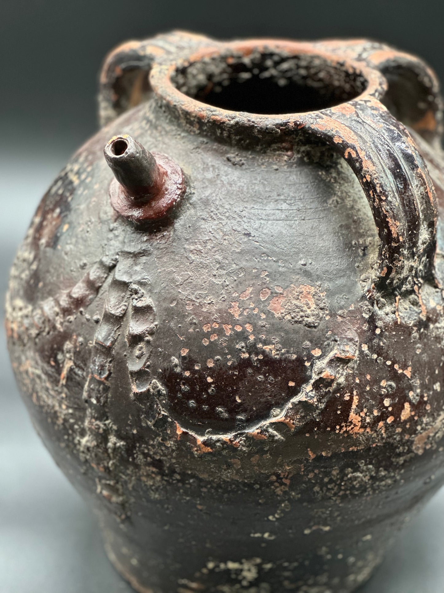 French Handled and Spout Olive Jar - 18th Century