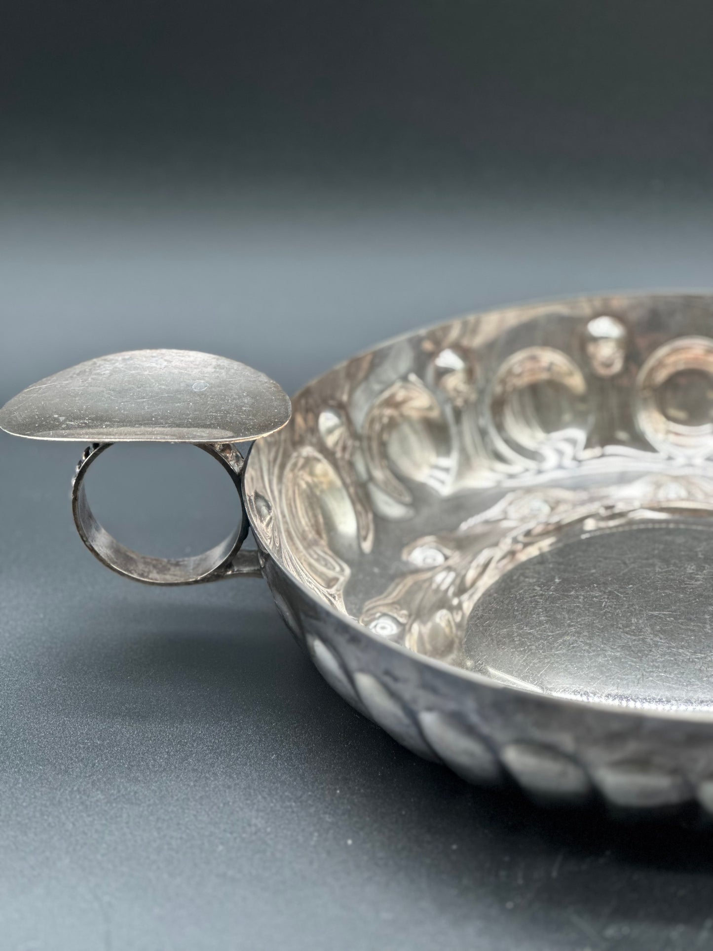 French Silver Vineyard Bowl - Large