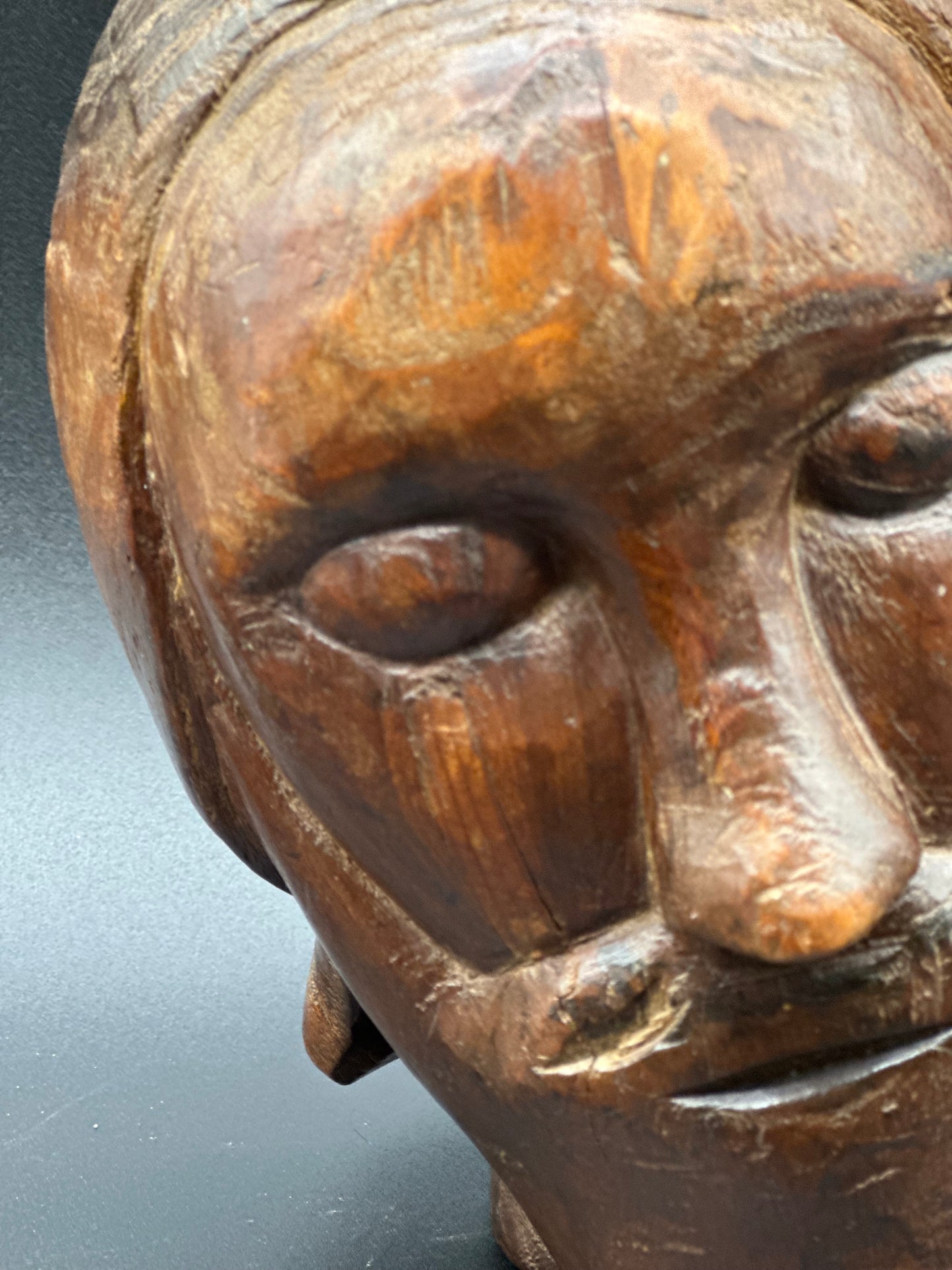 Wooden Carved Head c1860