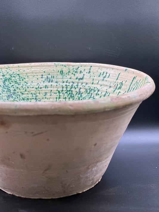 Provincial Spinach-Glaze  Large Olive Bowl  - 19th Century
