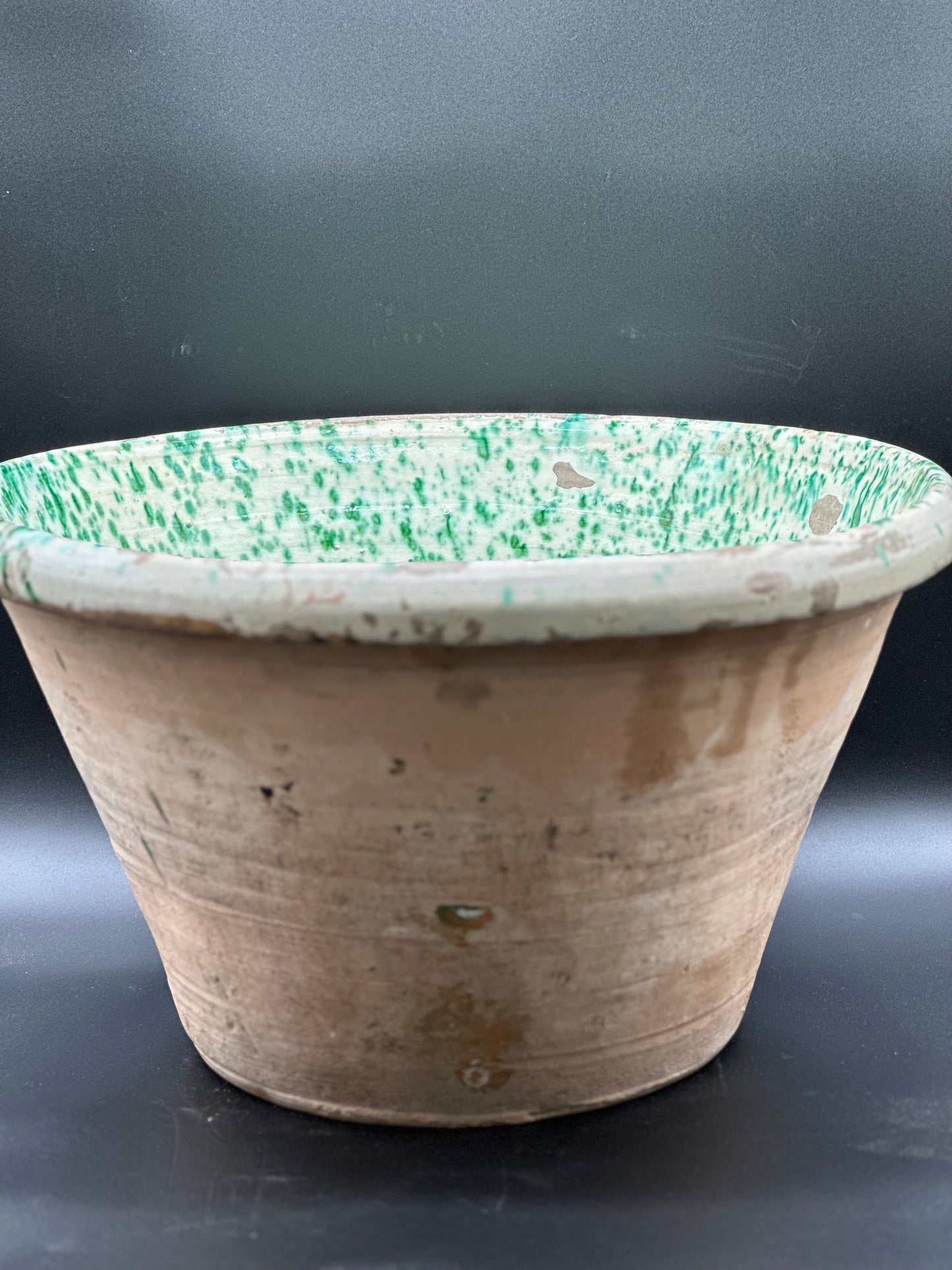 Provincial Spinach-Glaze Olive Bowl  - 19th Century