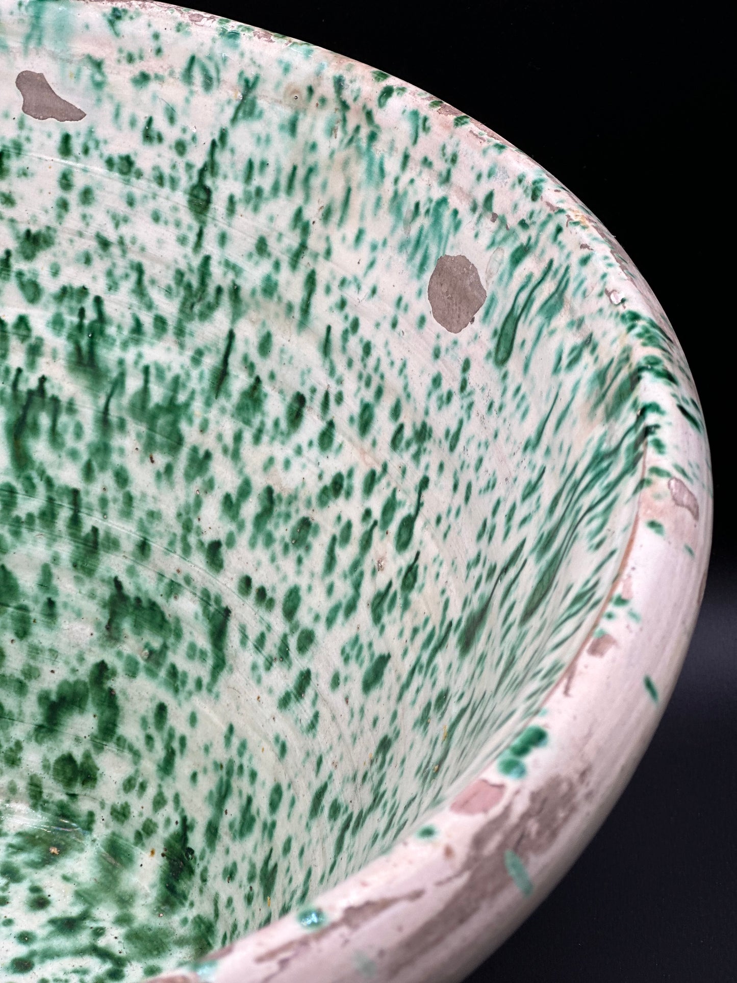 Provincial Spinach-Glaze Olive Bowl  - 19th Century