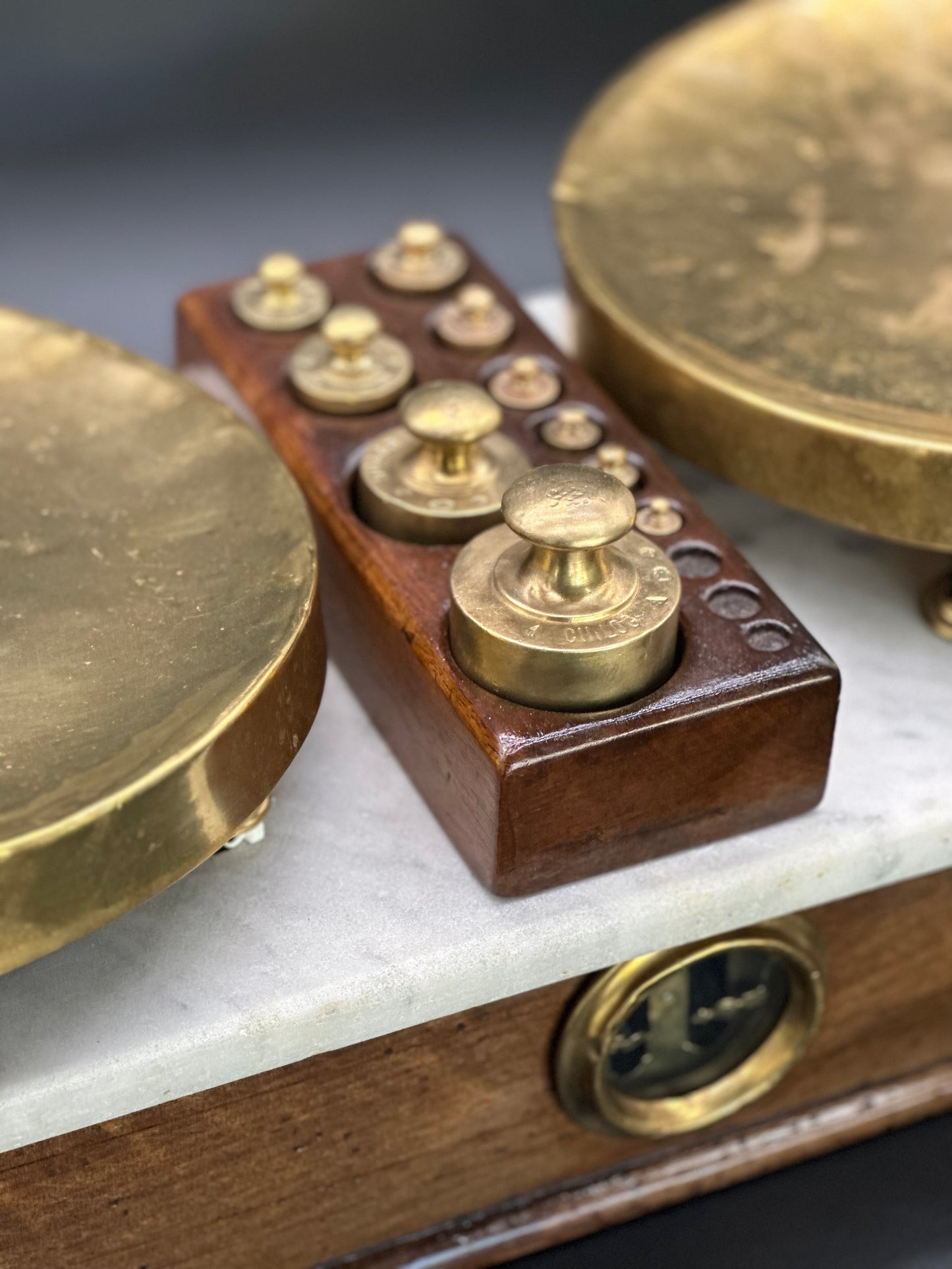 Wood, Brass and Marble Scale c1840