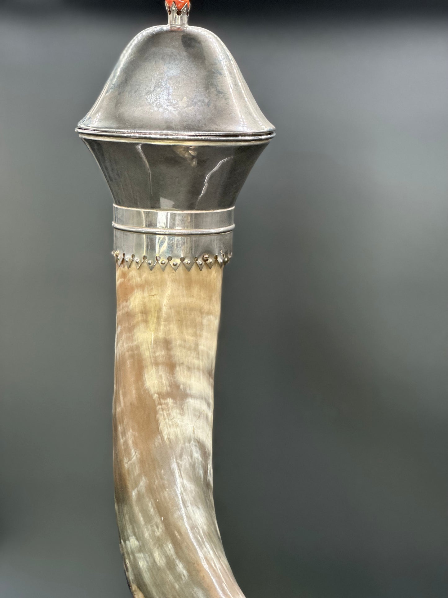 Silver Pedestal Horn Vase
