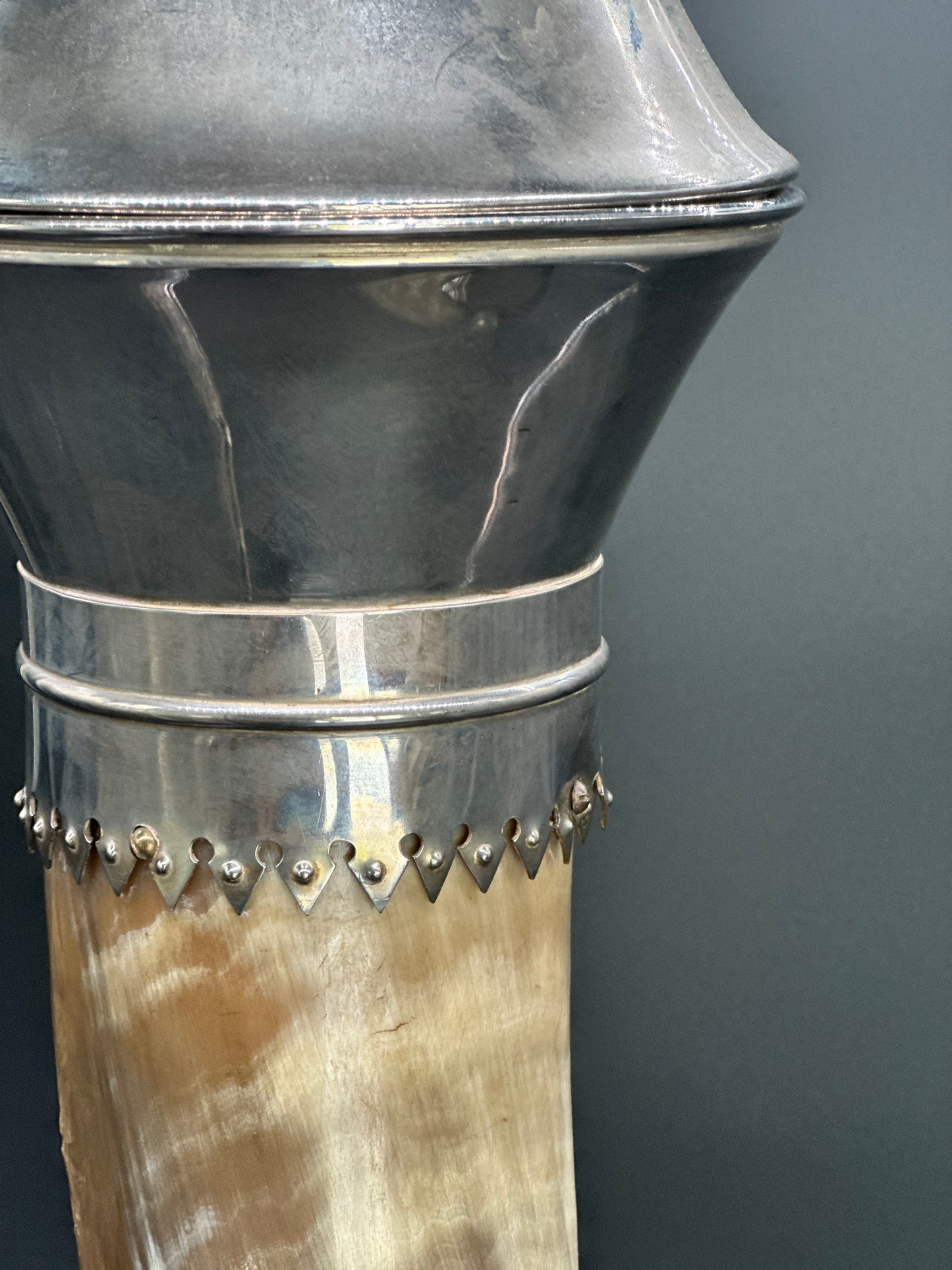 Silver Pedestal Horn Vase