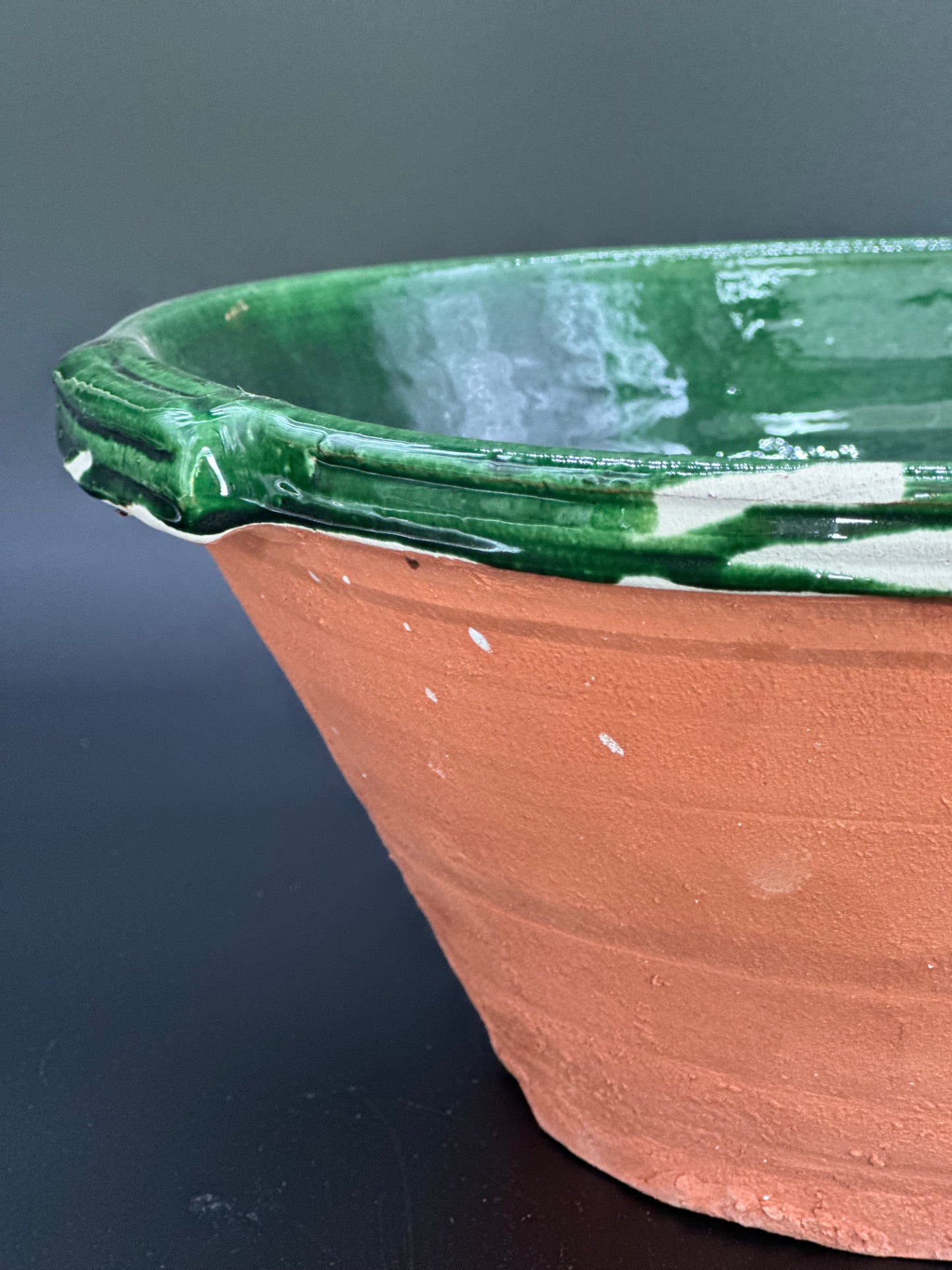 French Pottery Green - Cassole Bowl Large