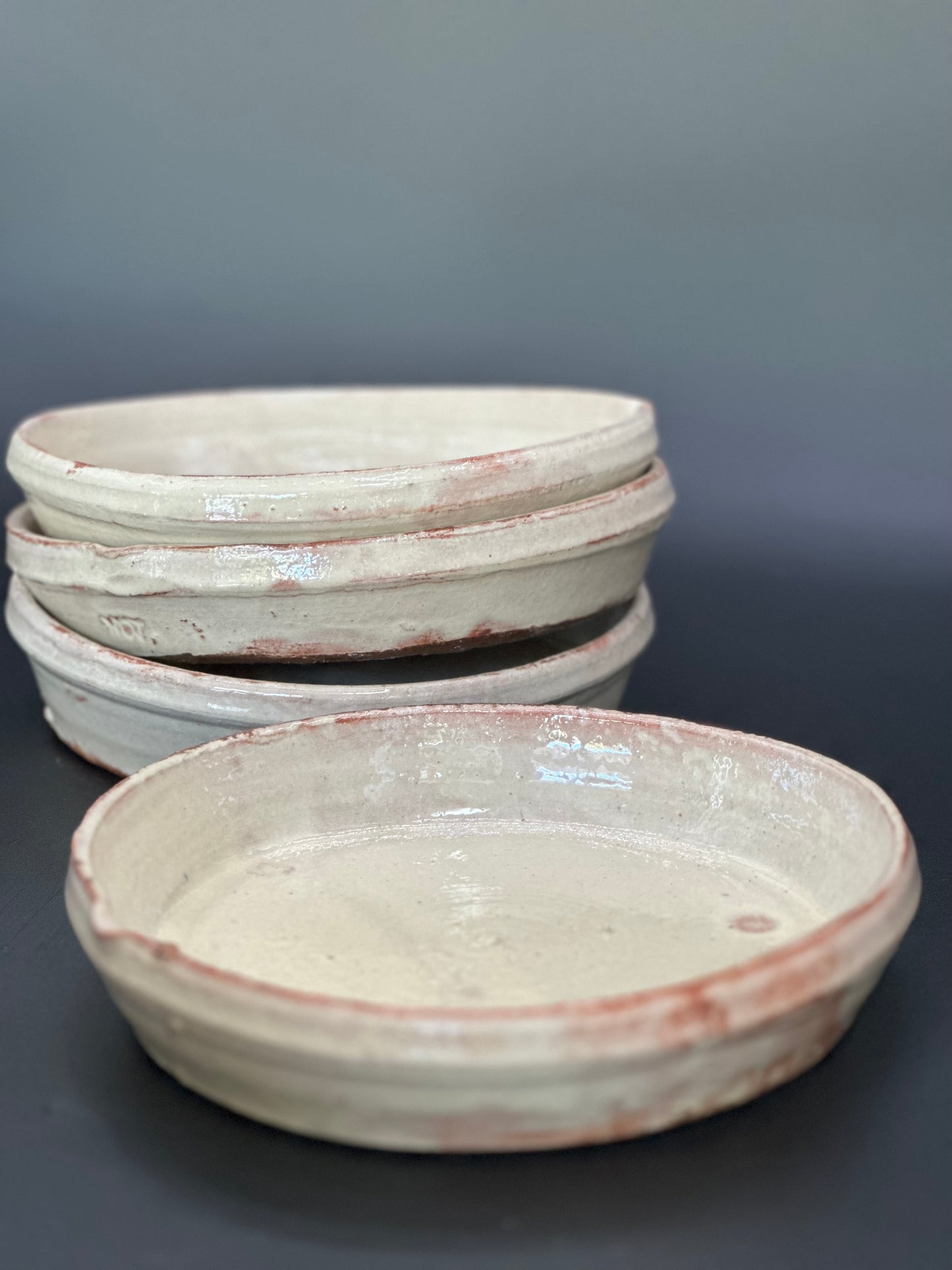 French Pottery Cream   - Plat a Gratin Medium