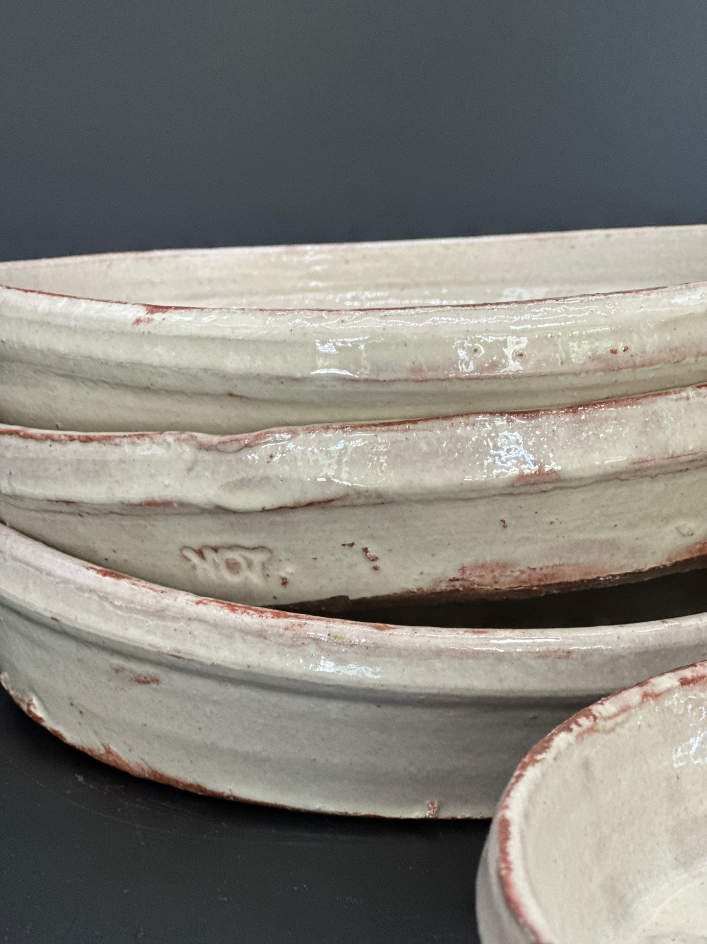 French Pottery Cream   - Plat a Gratin Medium