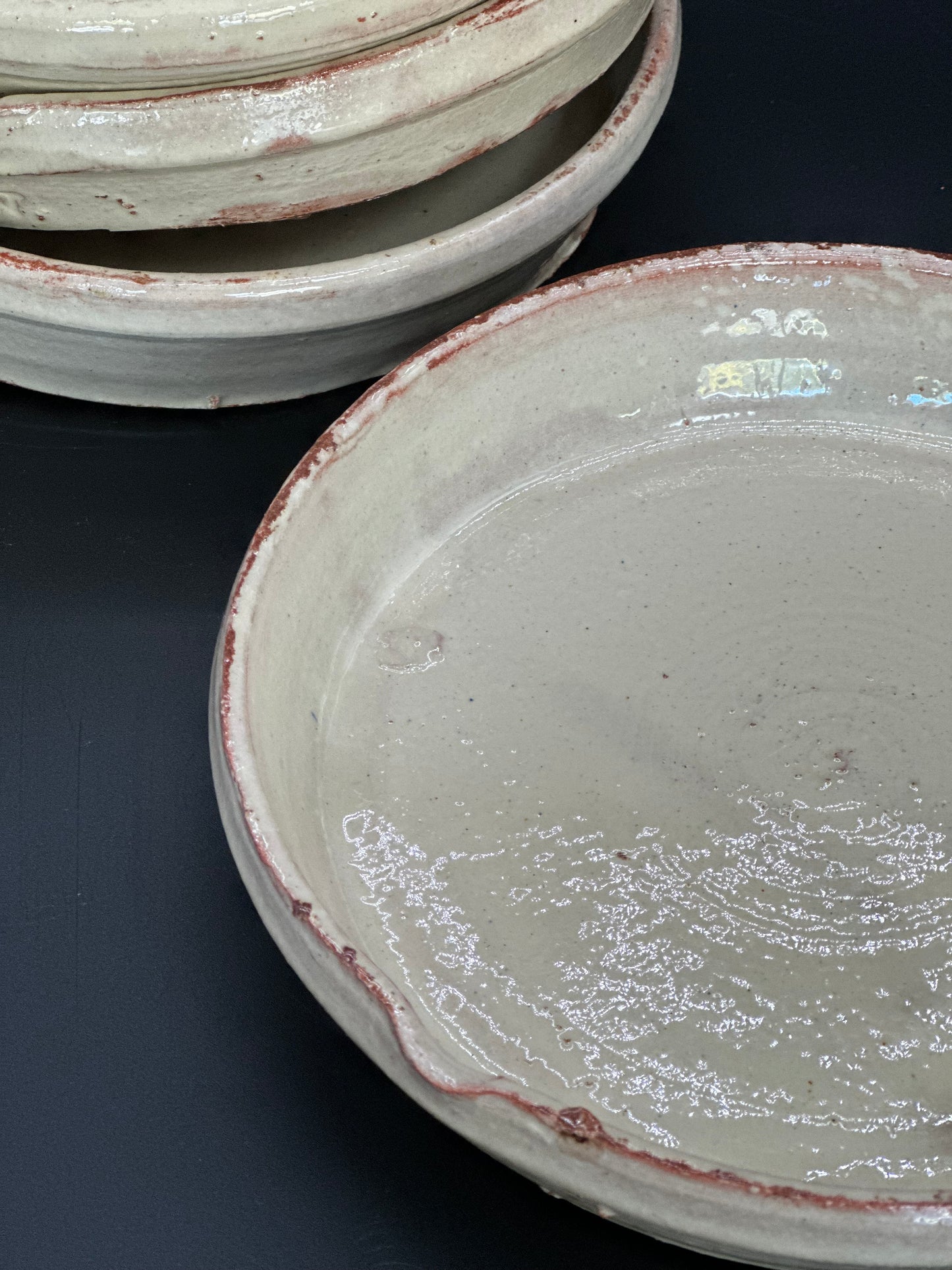 French Pottery Cream   - Plat a Gratin Medium