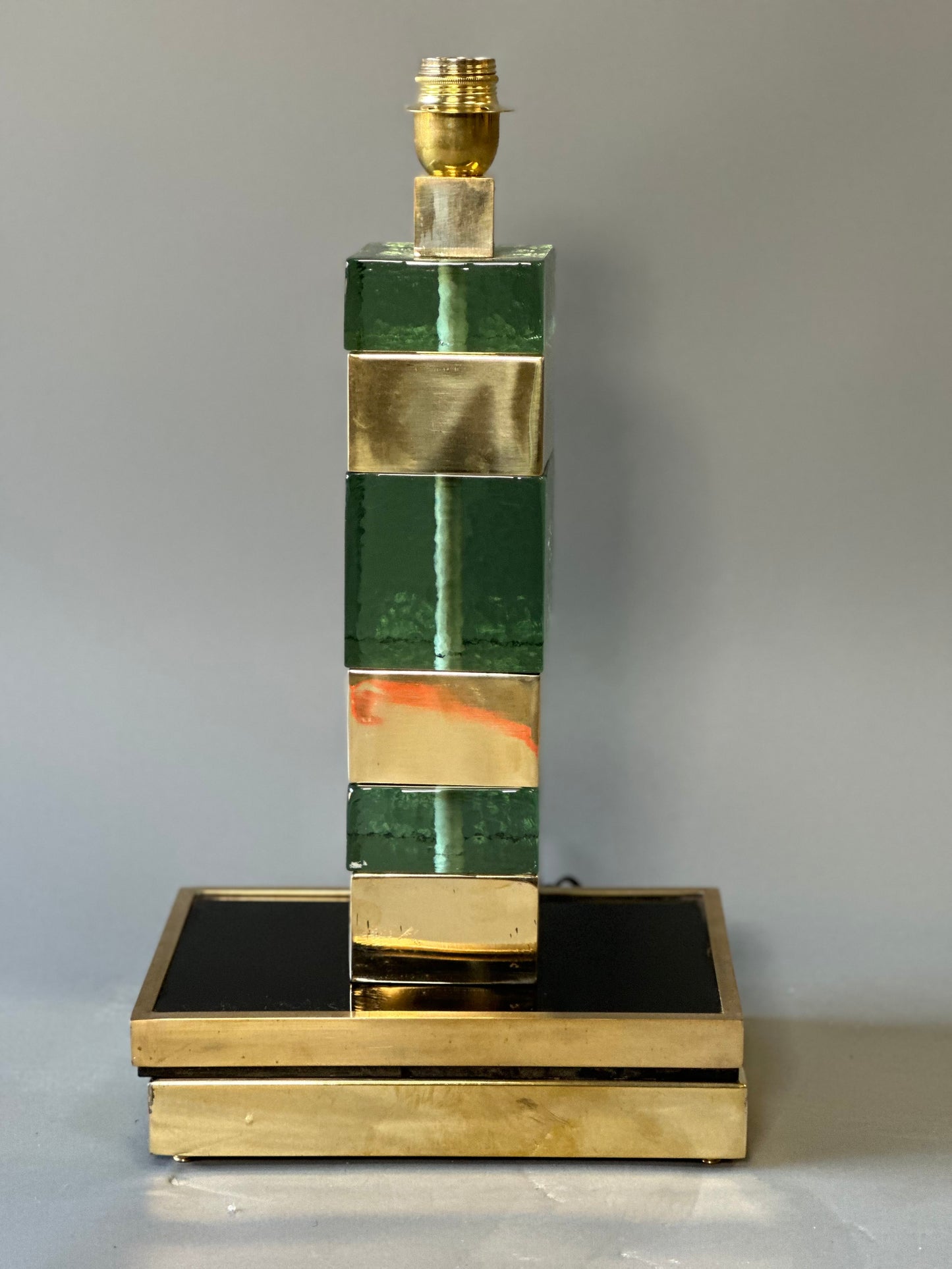 Murano Glass Lamps - Stacked Green