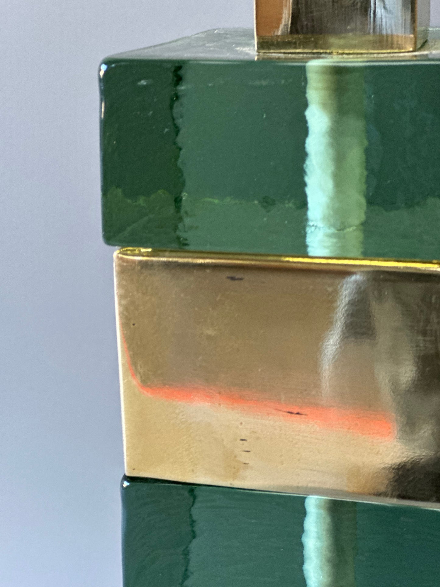 Murano Glass Lamps - Stacked Green