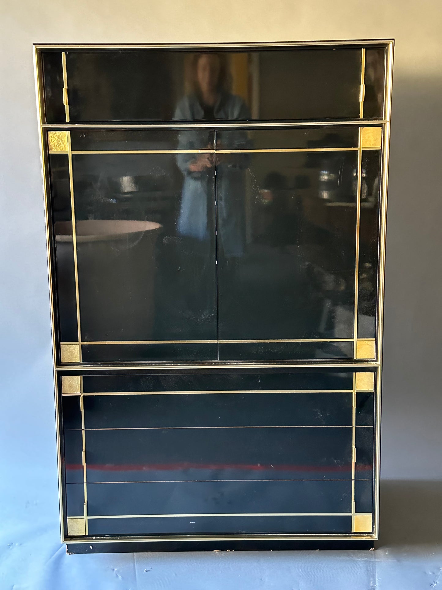 Pierre Cardin Black Bar Cabinet - Midcentury French