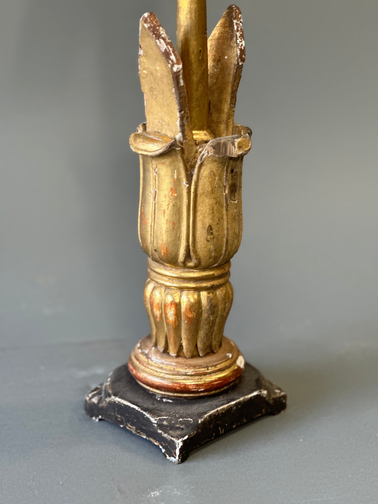 Italian Carved Parrot On Tulip Fragment Stand
