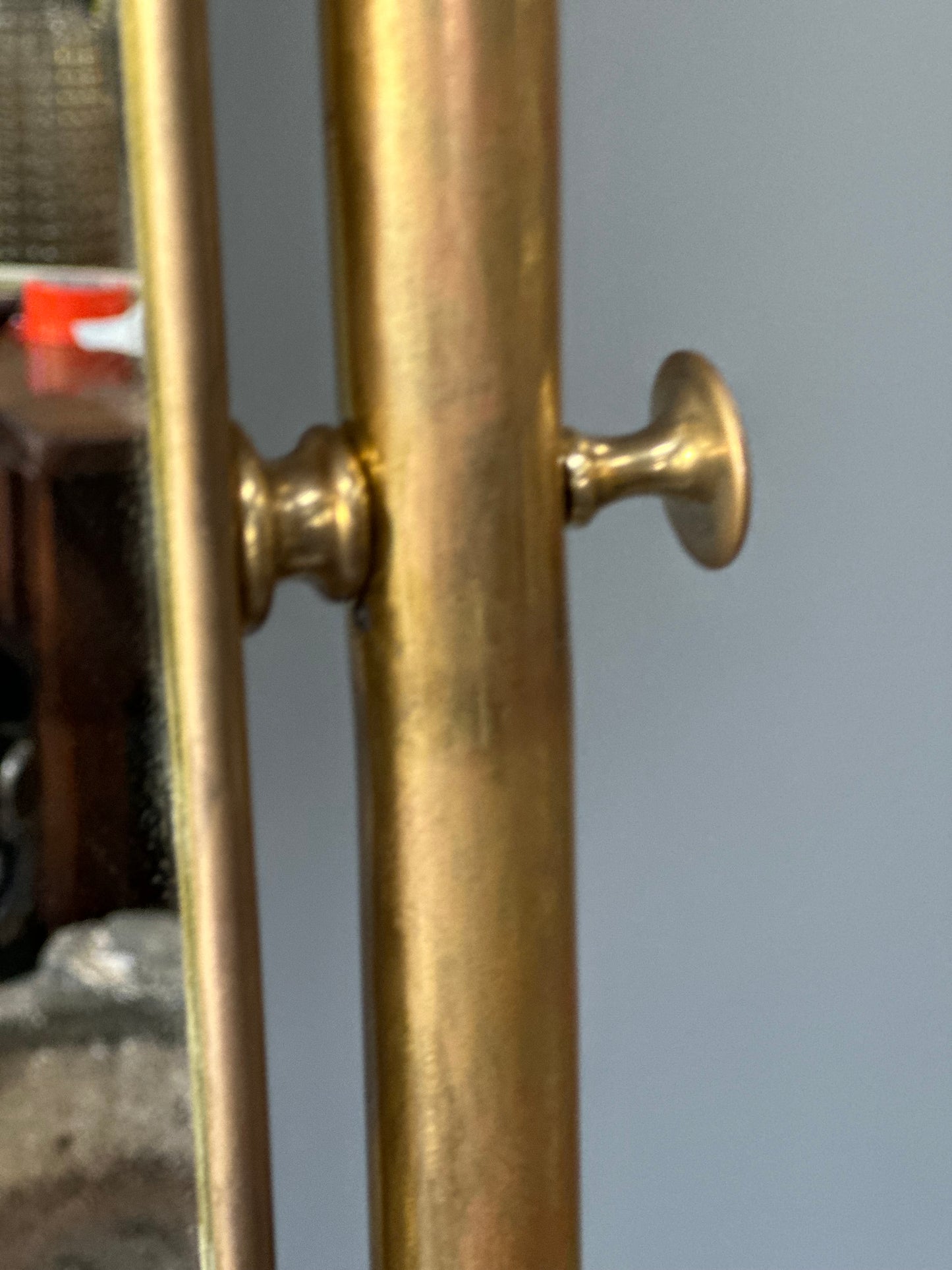 Midcentury Brass And Marble Standing Mirror - Paris