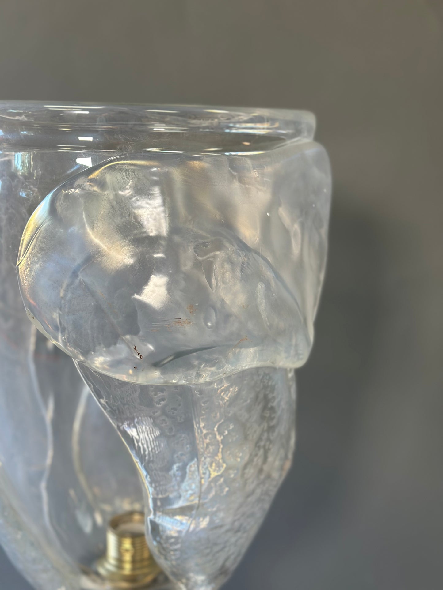 Murano Glass Lamp - Clear Glass With Black Base