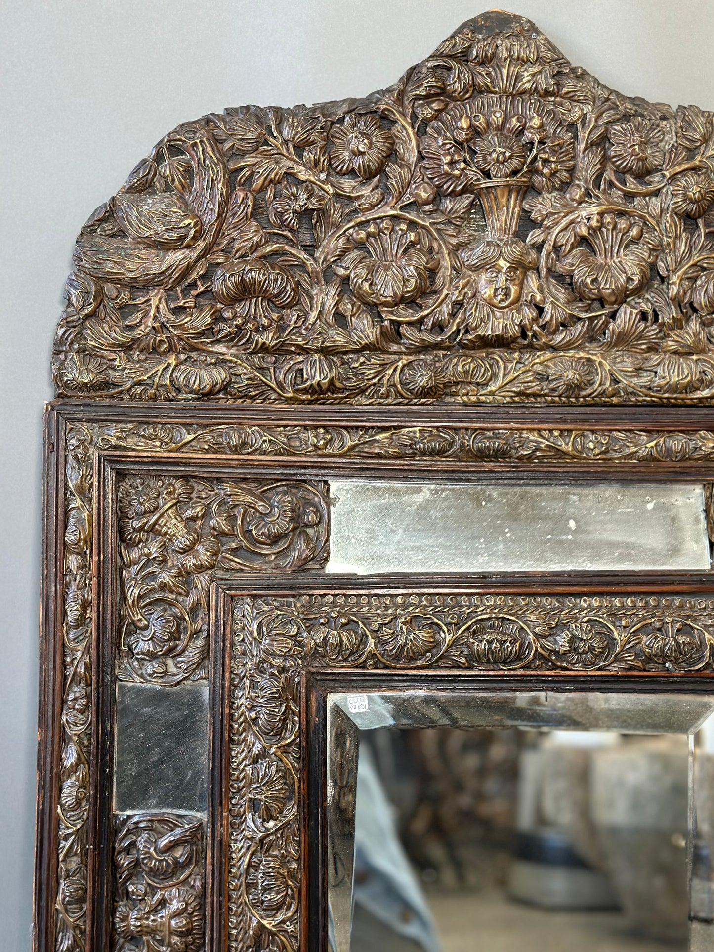 17th Century Repousse Mirror