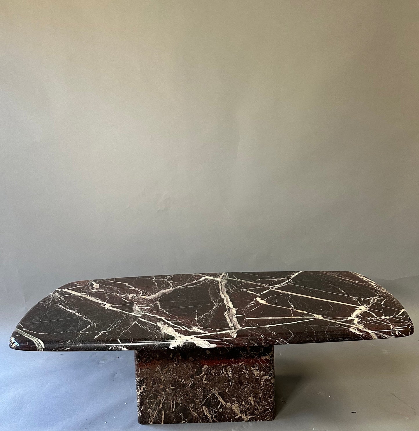 SOLD** Espresso Brown Italian Marble Coffee Table - Midcentury