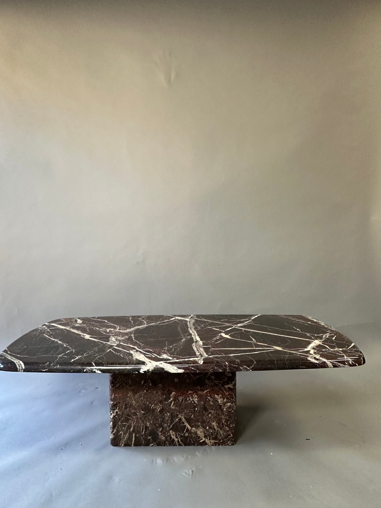 SOLD** Espresso Brown Italian Marble Coffee Table - Midcentury