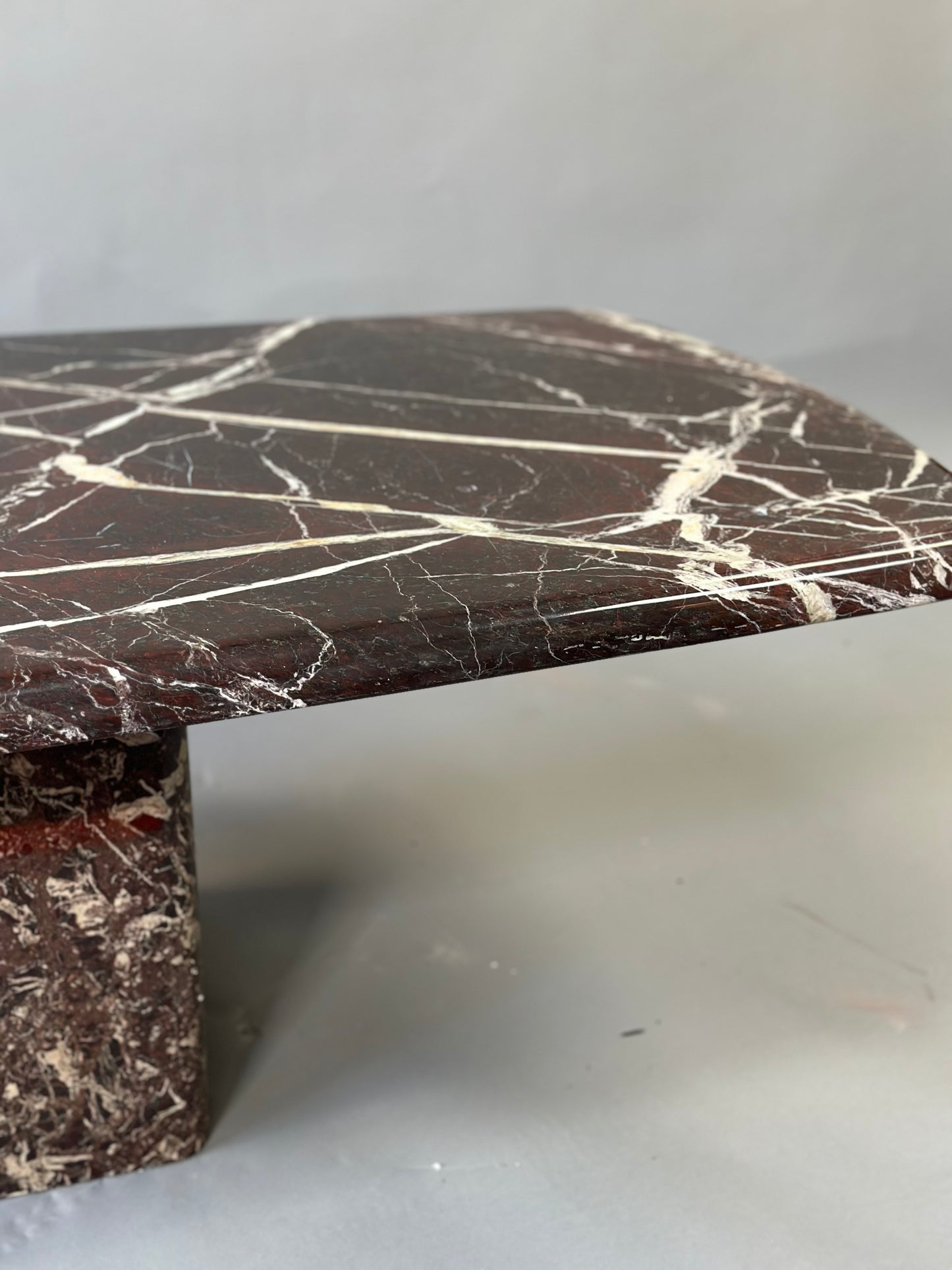 SOLD** Espresso Brown Italian Marble Coffee Table - Midcentury