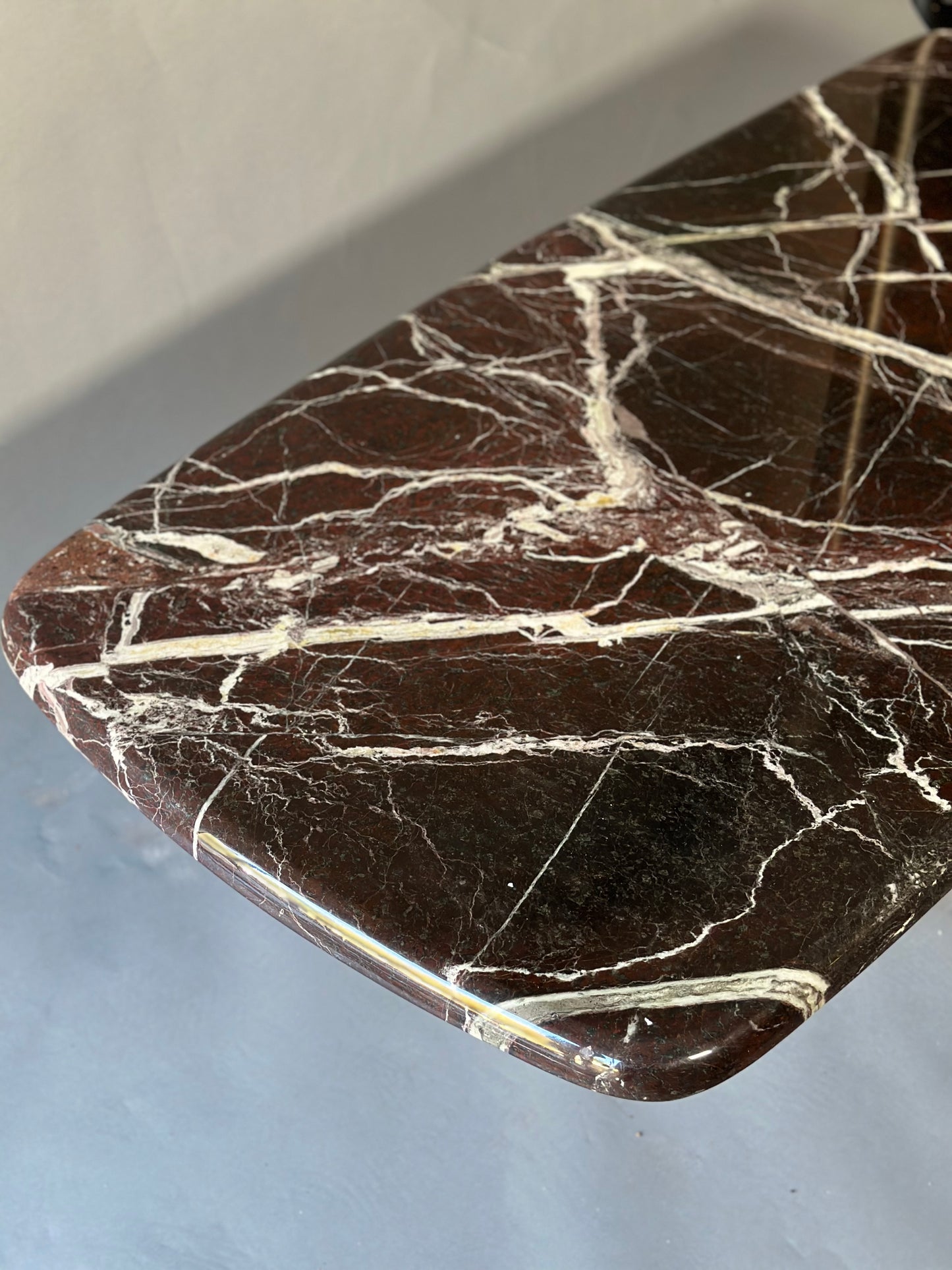 SOLD** Espresso Brown Italian Marble Coffee Table - Midcentury