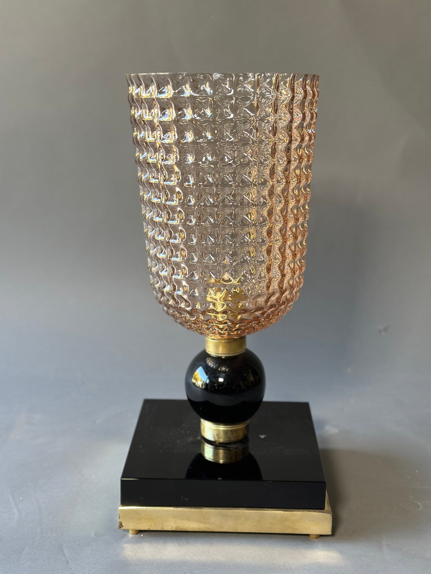 Murano Glass Lamps - Blush Cut With Black Base