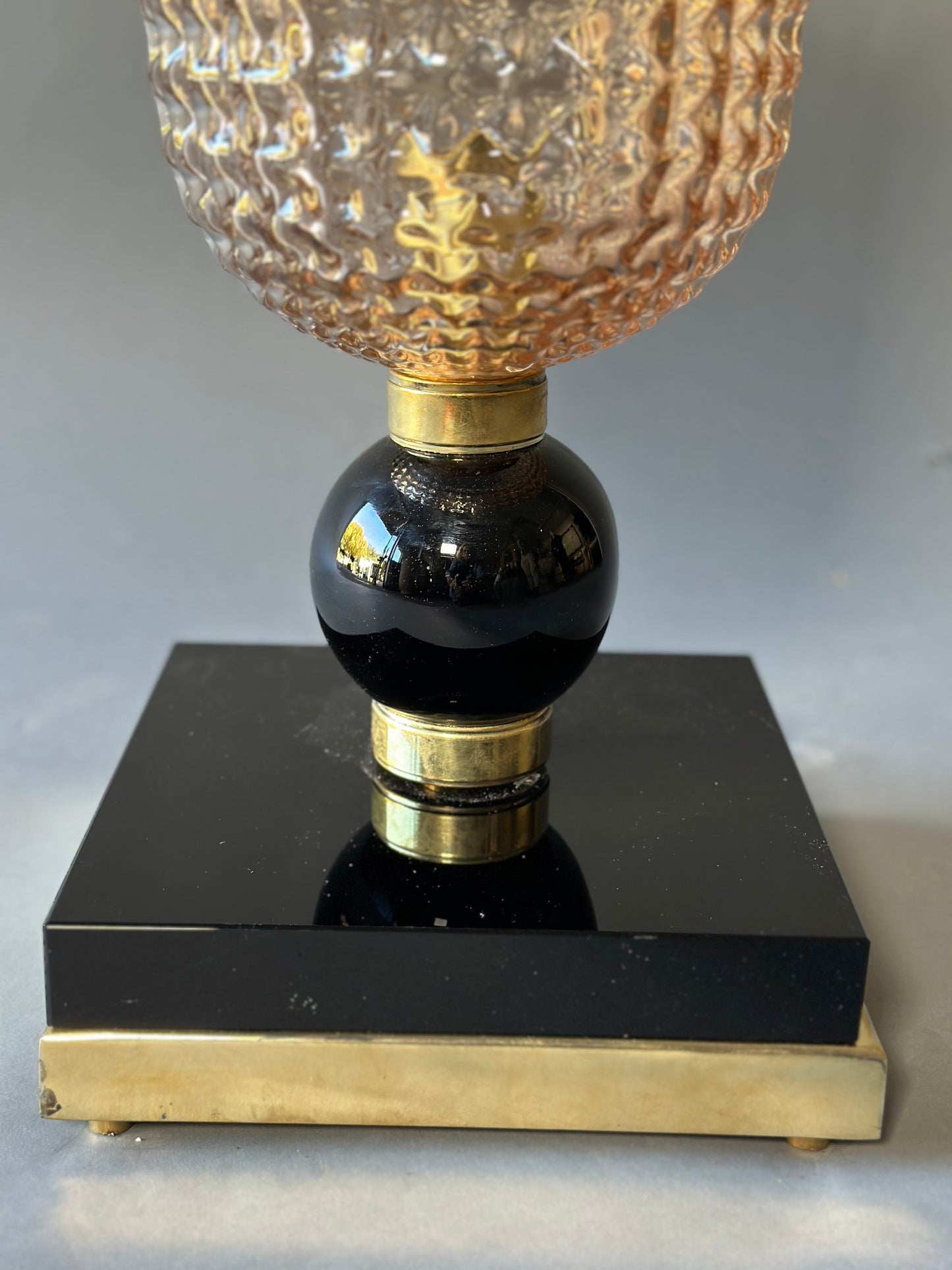 Murano Glass Lamps - Blush Cut With Black Base