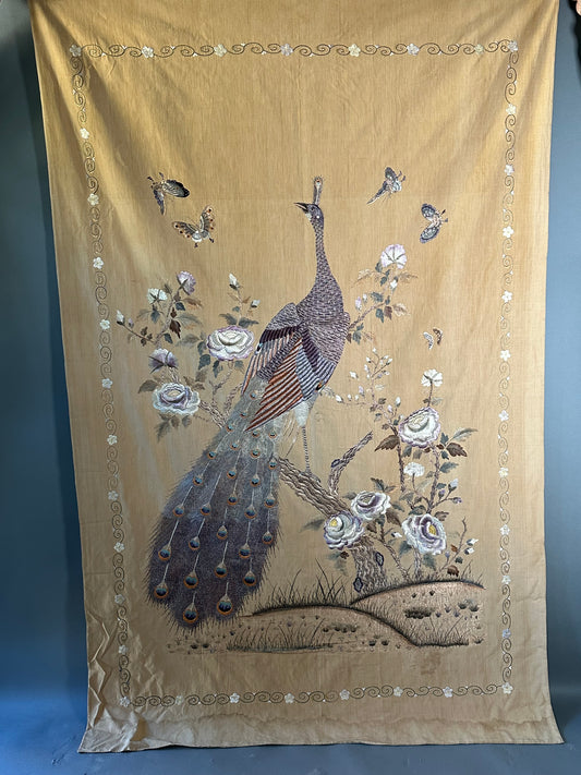Muslin Wall Hanging With Peacock